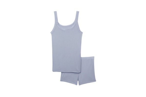 Pijama Curto Canelado Em Modal Soft Lounge - Azul
