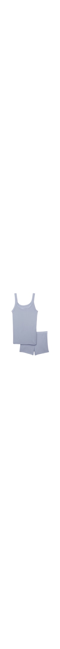 Pijama Curto Canelado Em Modal Soft Lounge - Azul