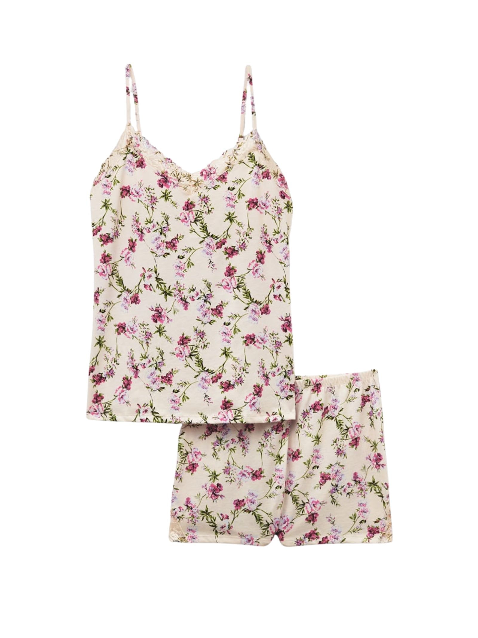 Pijama Curto Com Top Em Algodão Supima Pretty Flowers Rosa Intimissimi