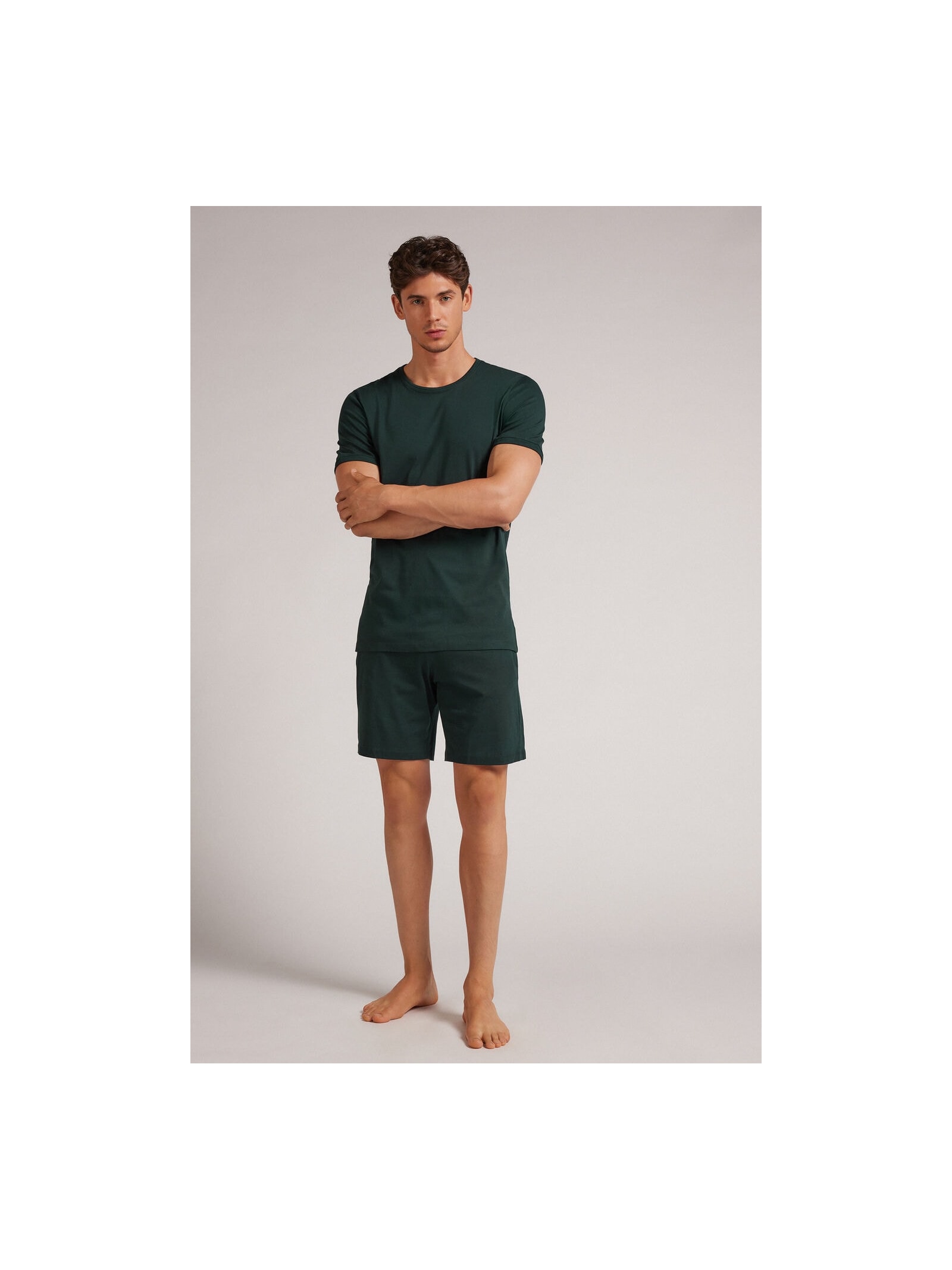 Pijama Curto De Algodão Supima Basic Verde Intimissimi