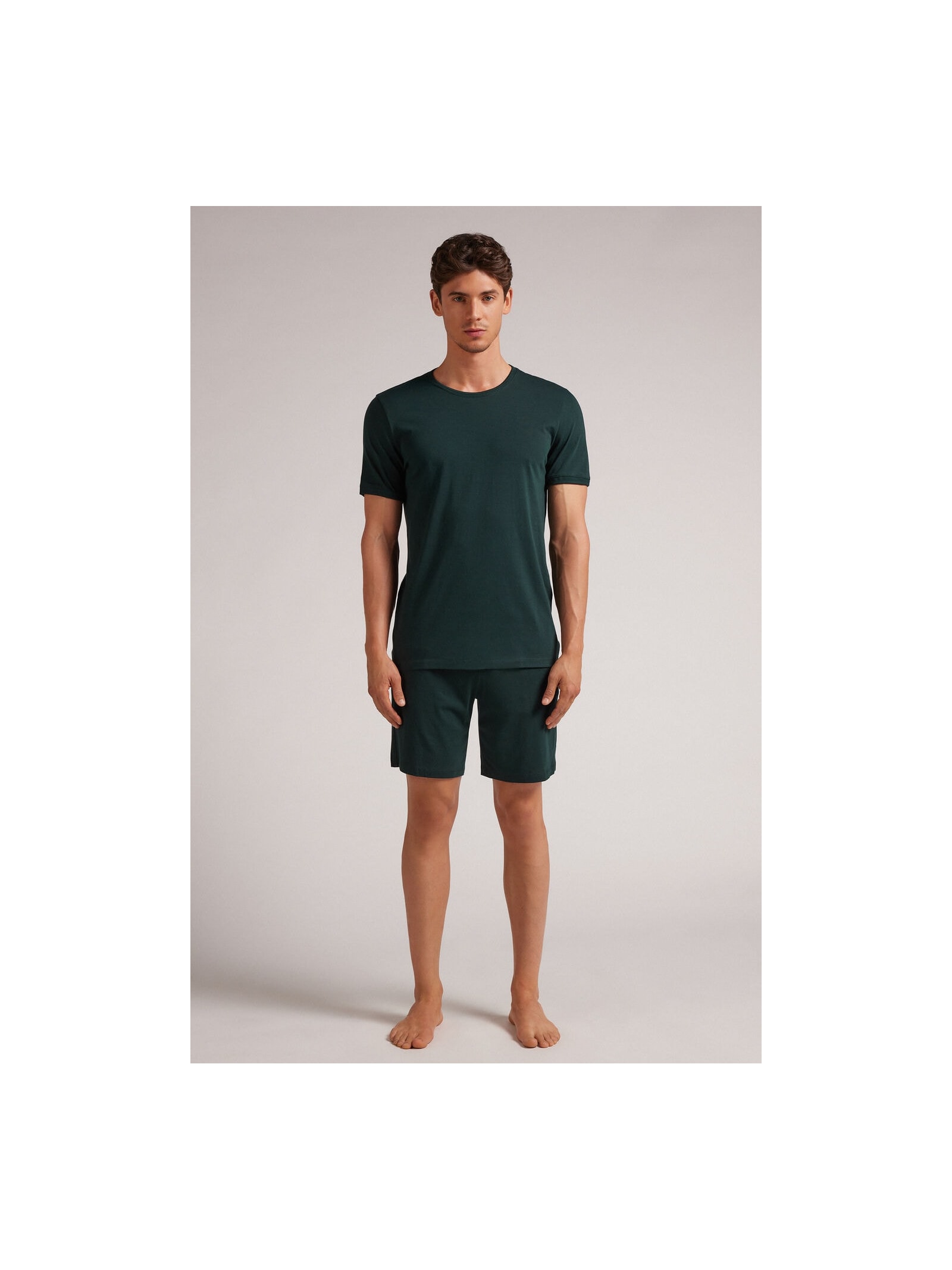 Pijama Curto De Algodão Supima Basic Verde Intimissimi