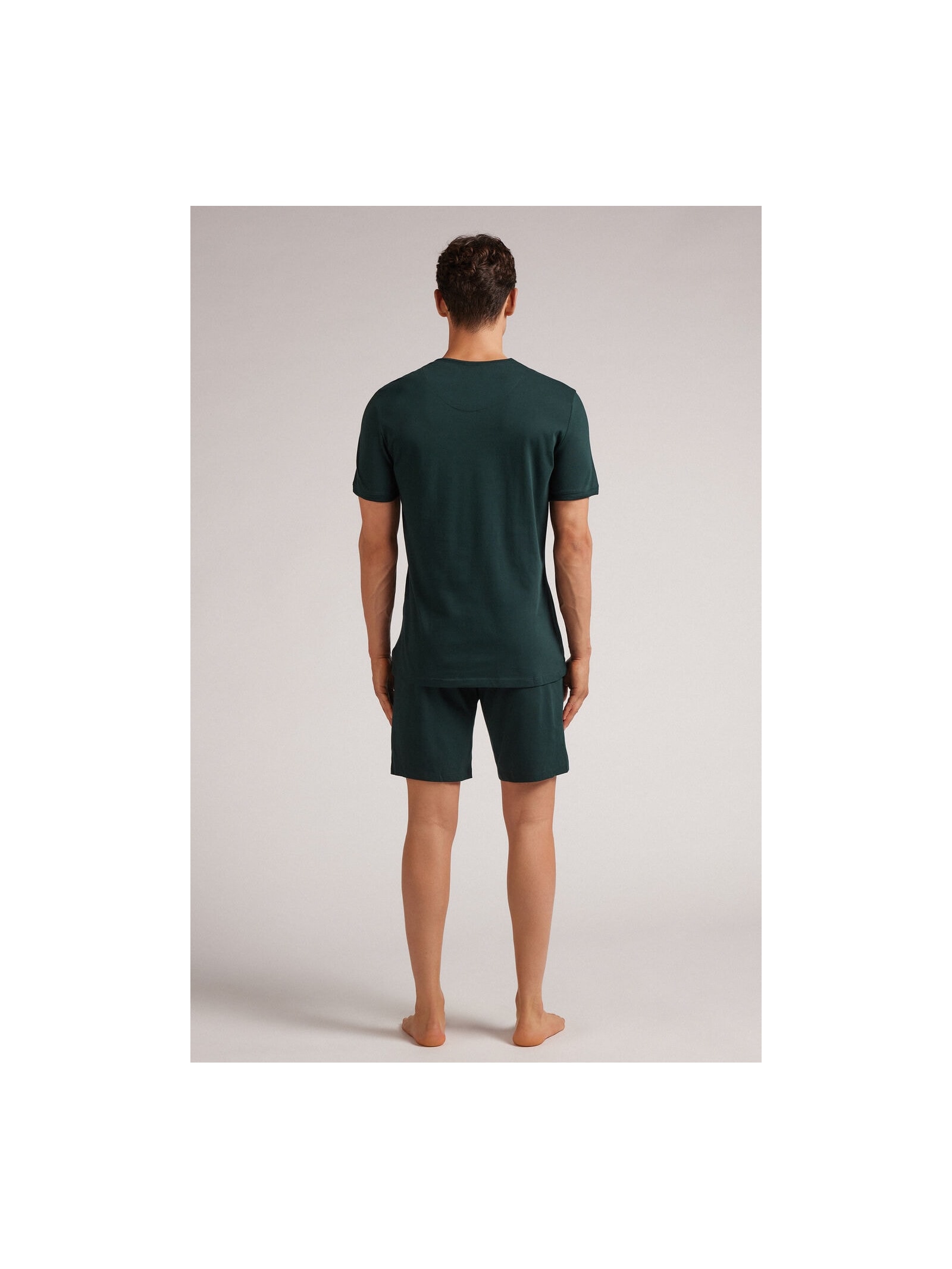 Pijama Curto De Algodão Supima Basic Verde Intimissimi
