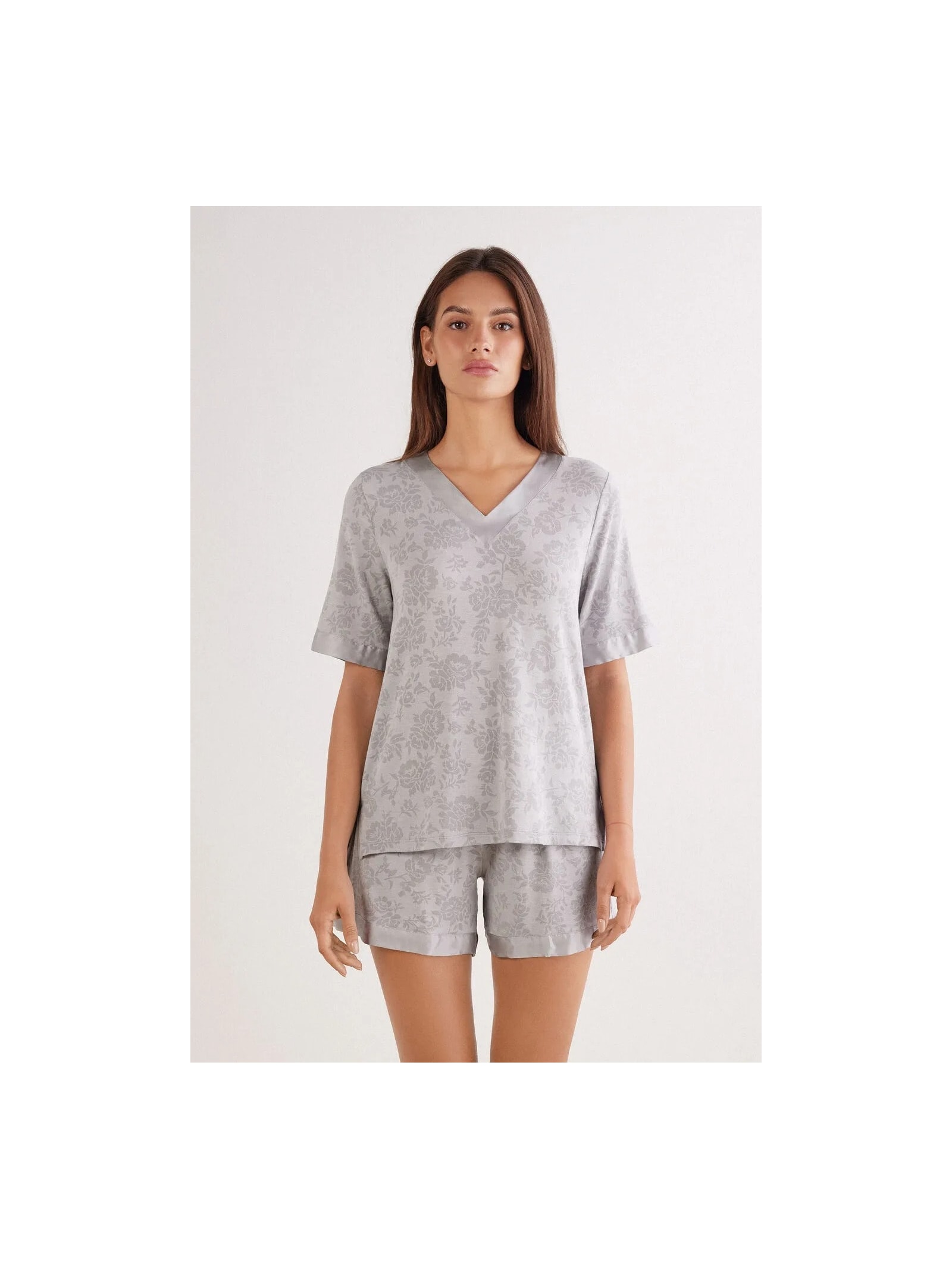 Pijama Curto Efeito Devorê Soft Dreams Cinza Intimissimi