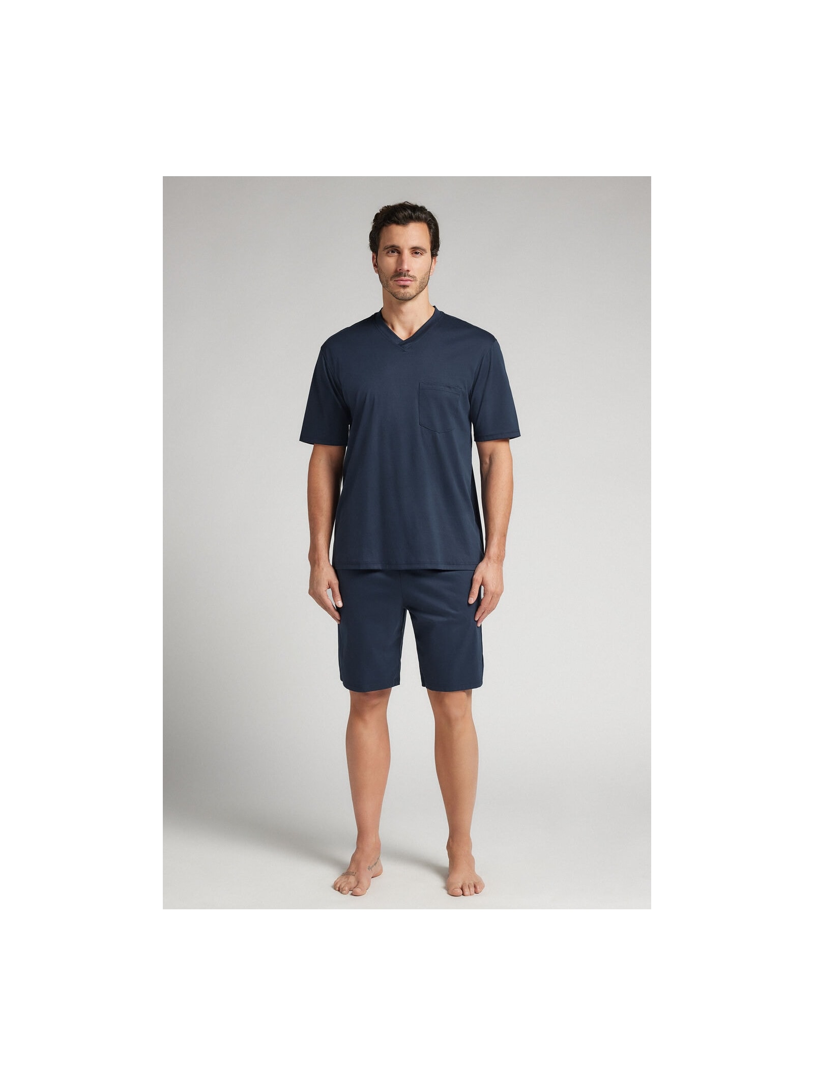 Pijama Curto Em Algodão Premium Azul Intimissimi