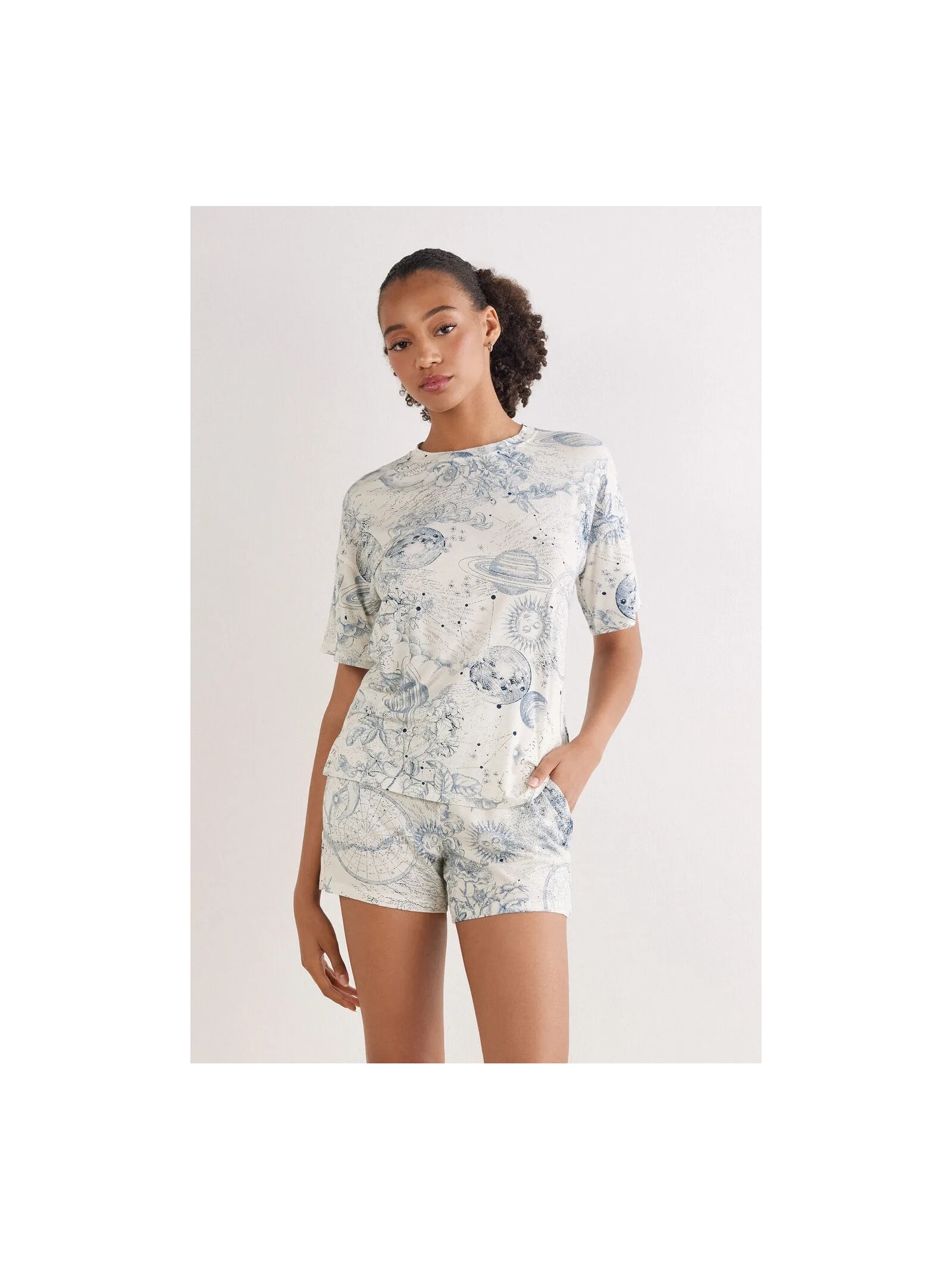 Pijama Curto Em Fresh Bamboo Luxury Dreams Azul Intimissimi