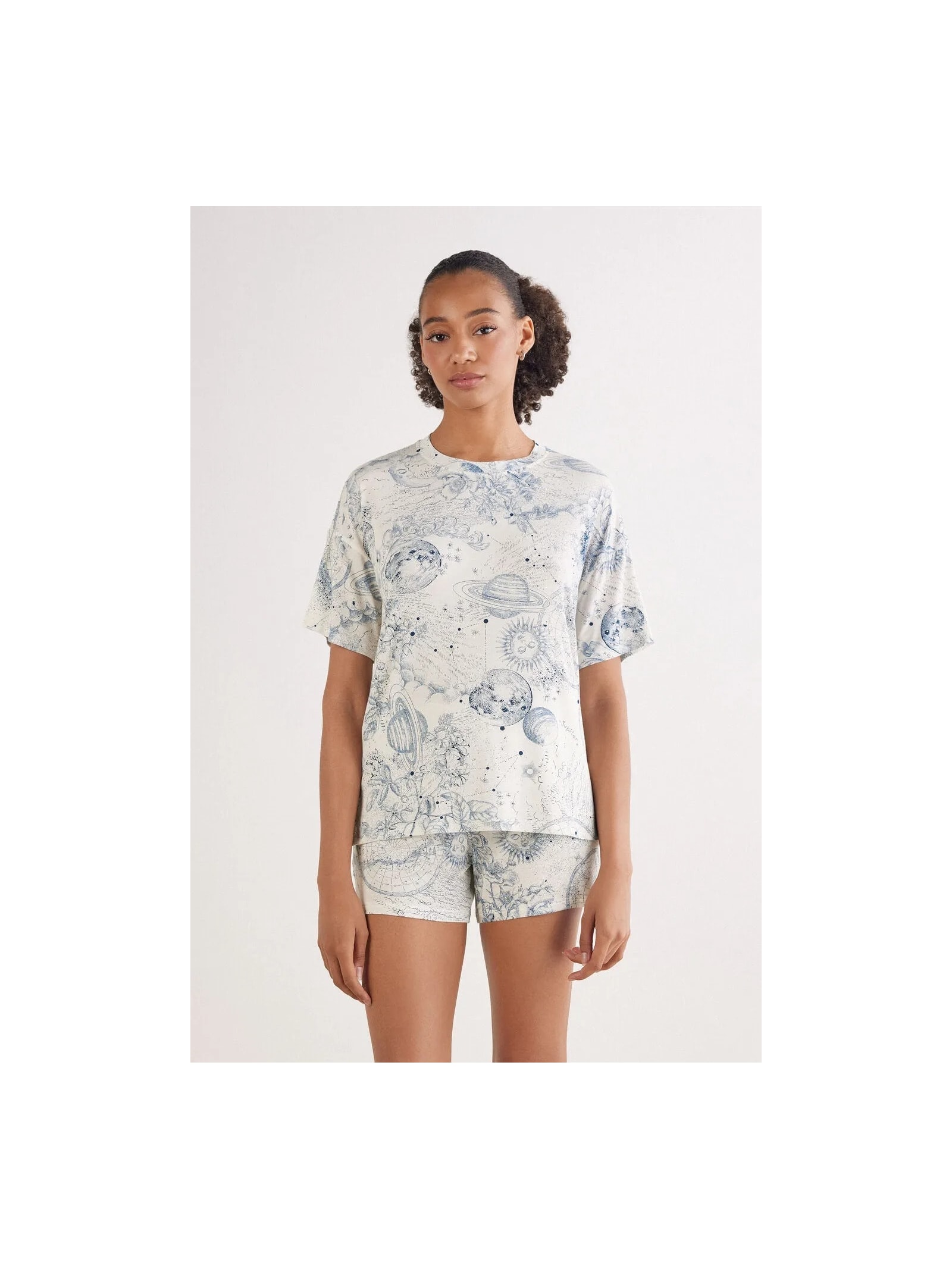 Pijama Curto Em Fresh Bamboo Luxury Dreams Azul Intimissimi