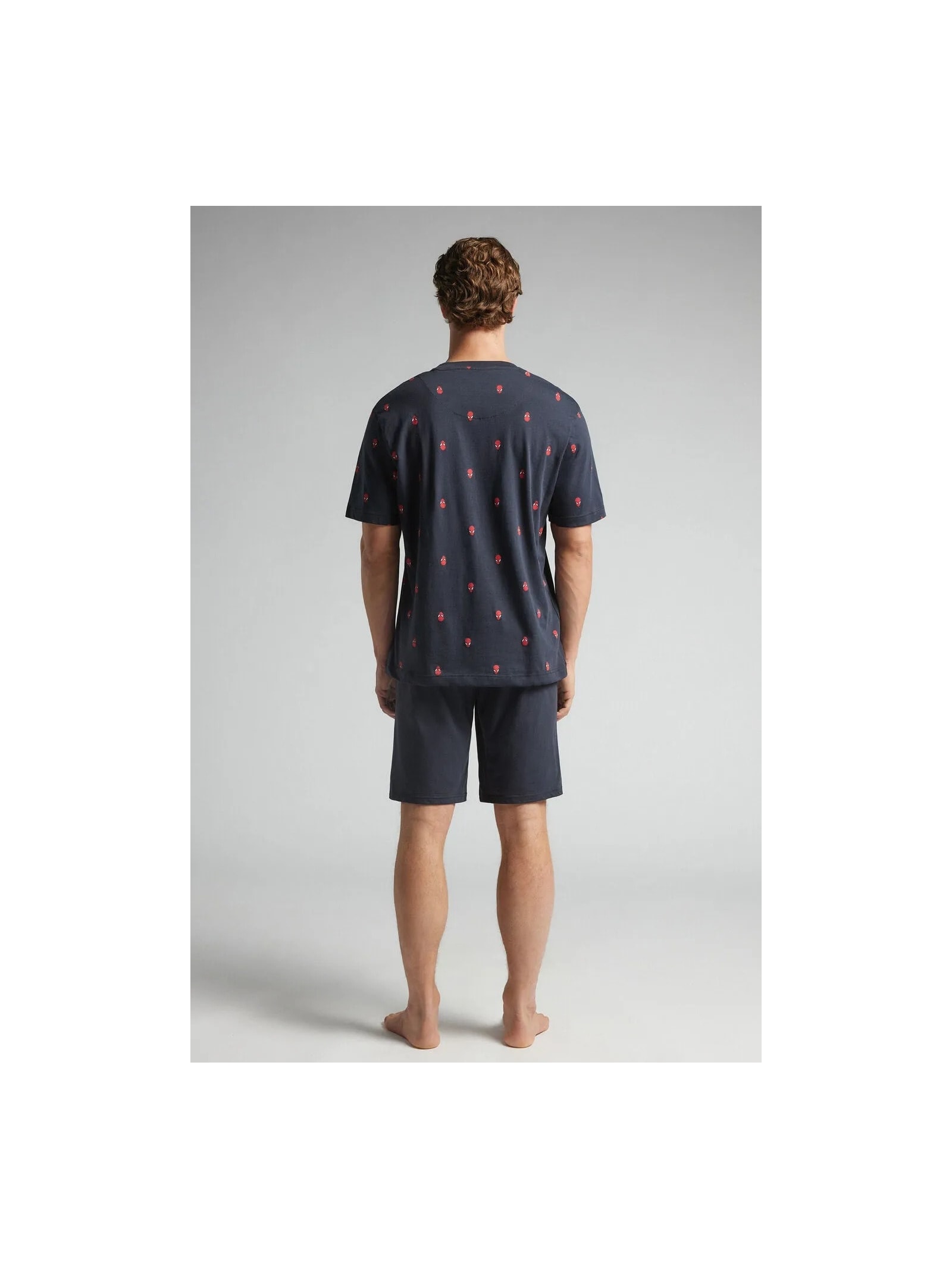 Pijama Curto Marvel Homem-Aranha Em Algodão Azul Intimissimi