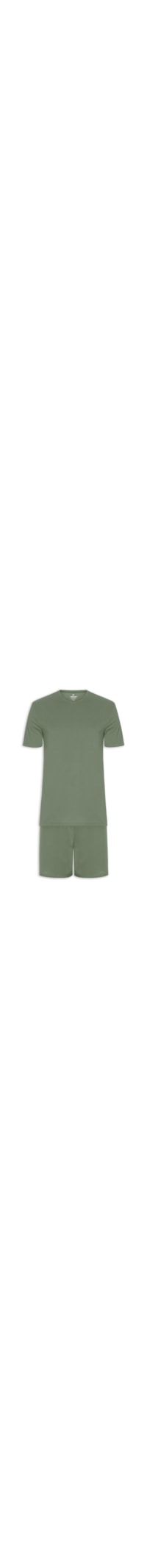 Pijama Curto Masculino Confort em algodão Pima - Verde