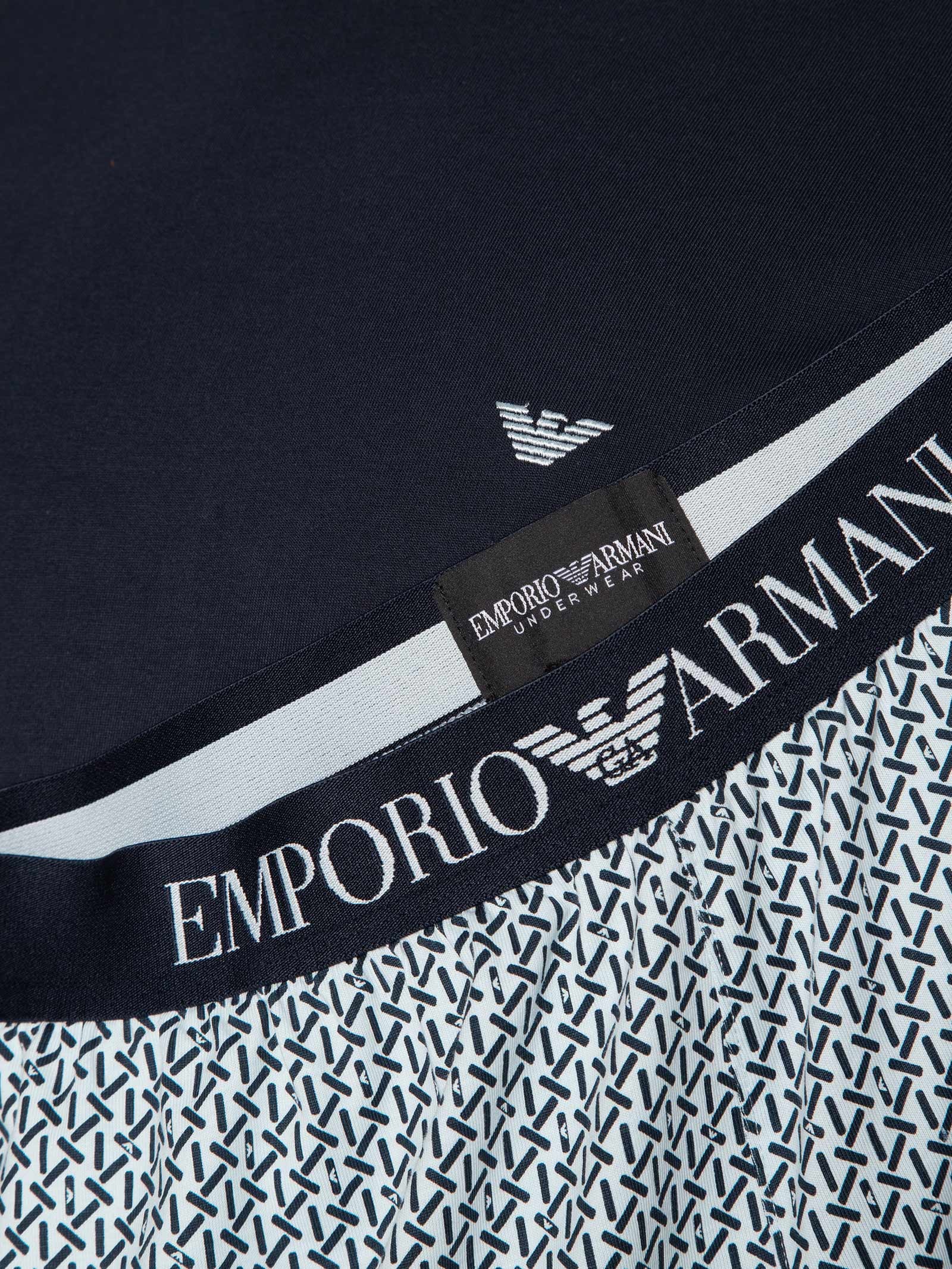 Pijama Curto Masculino Nightwear Azul Emporio Armani Bodywear