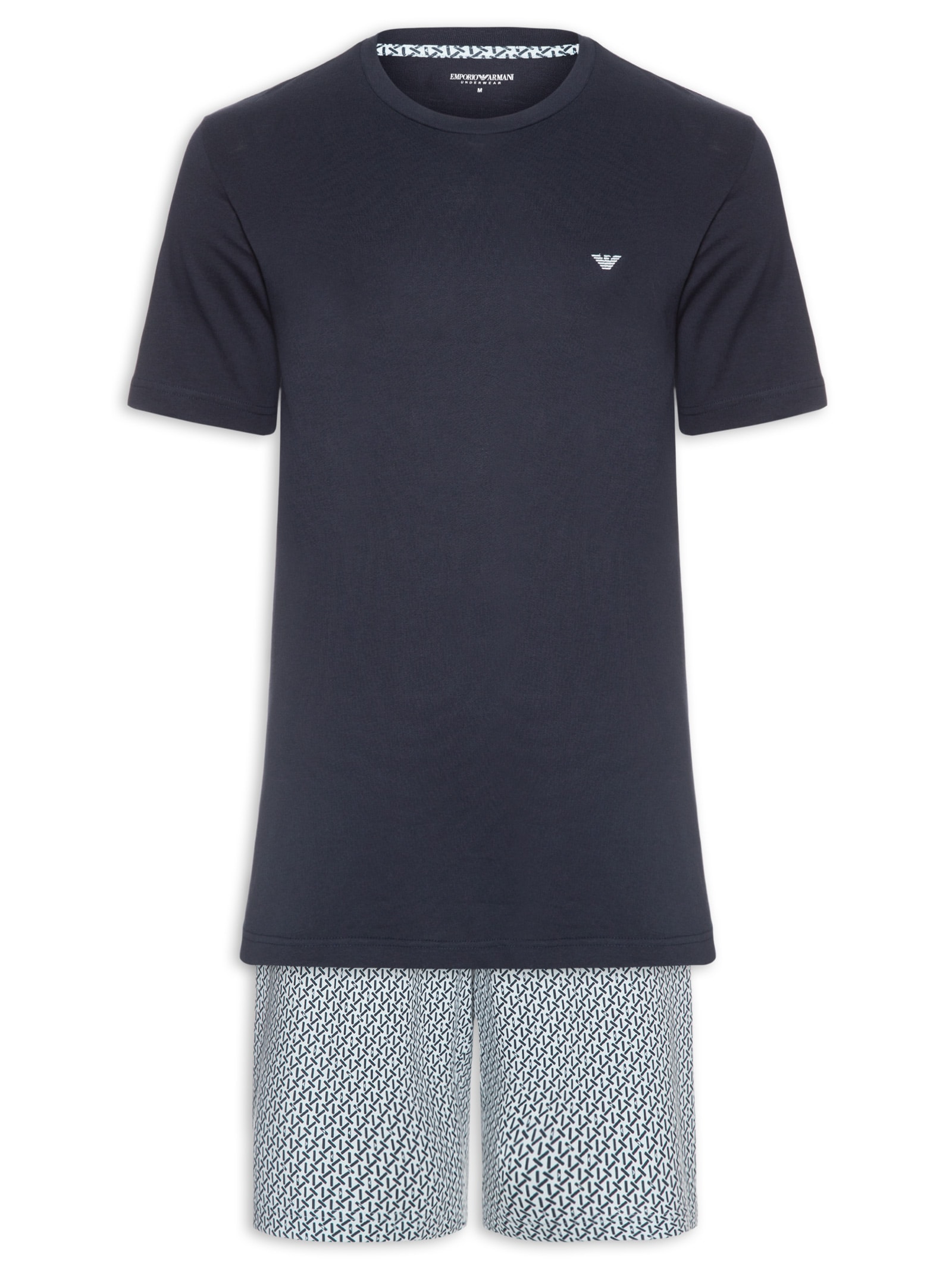 Pijama Curto Masculino Nightwear Azul Emporio Armani Bodywear