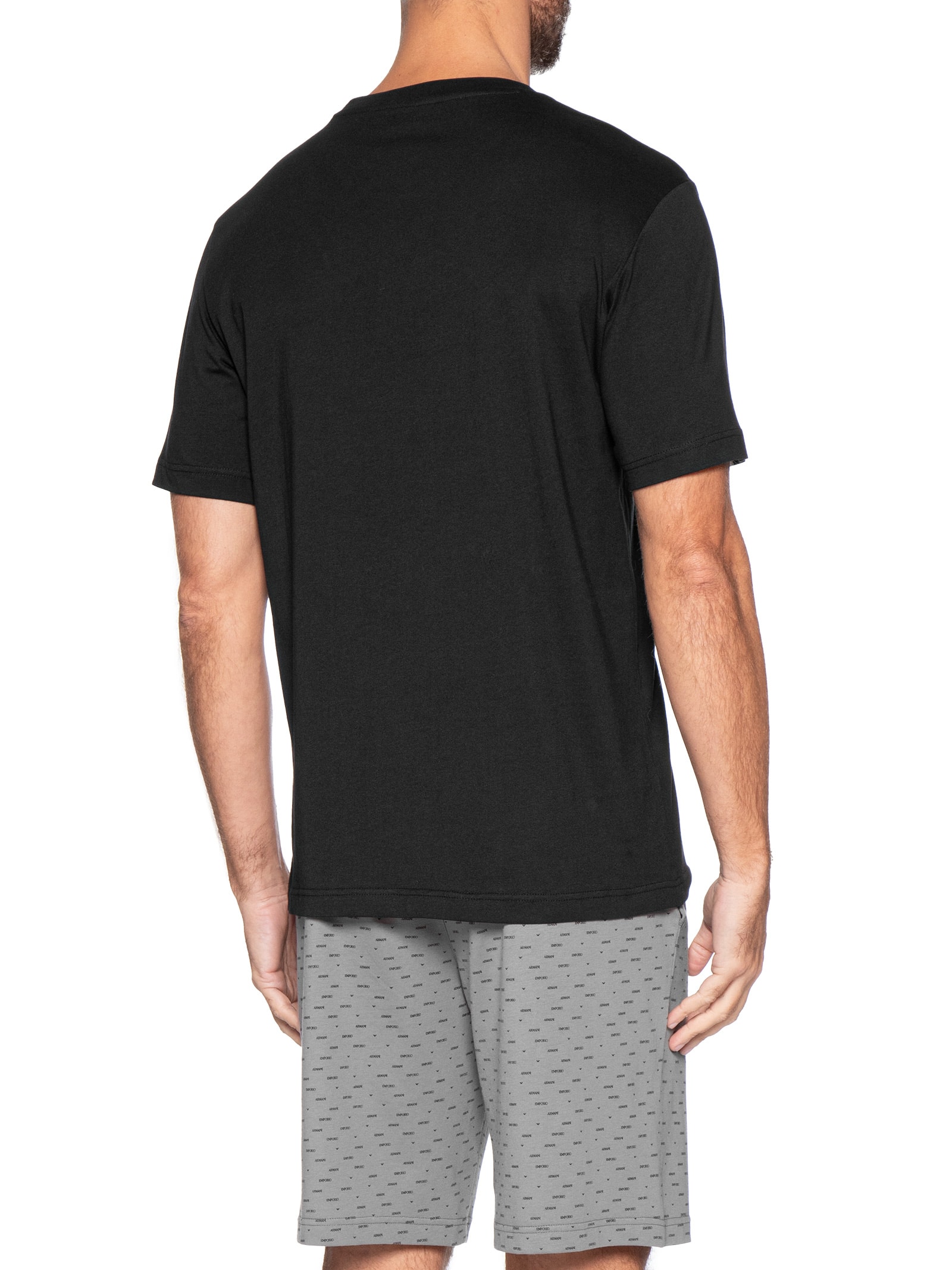 Pijama Curto Masculino Nightwear Preto Emporio Armani Bodywear