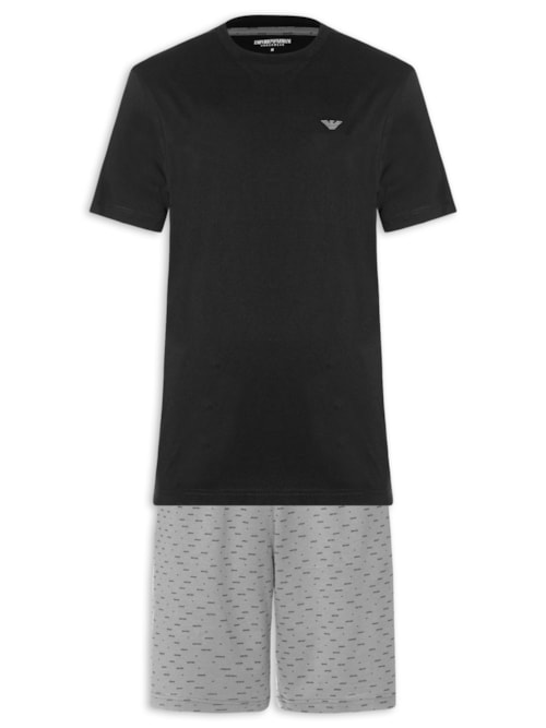 Pijama Curto Masculino Nightwear - Preto
