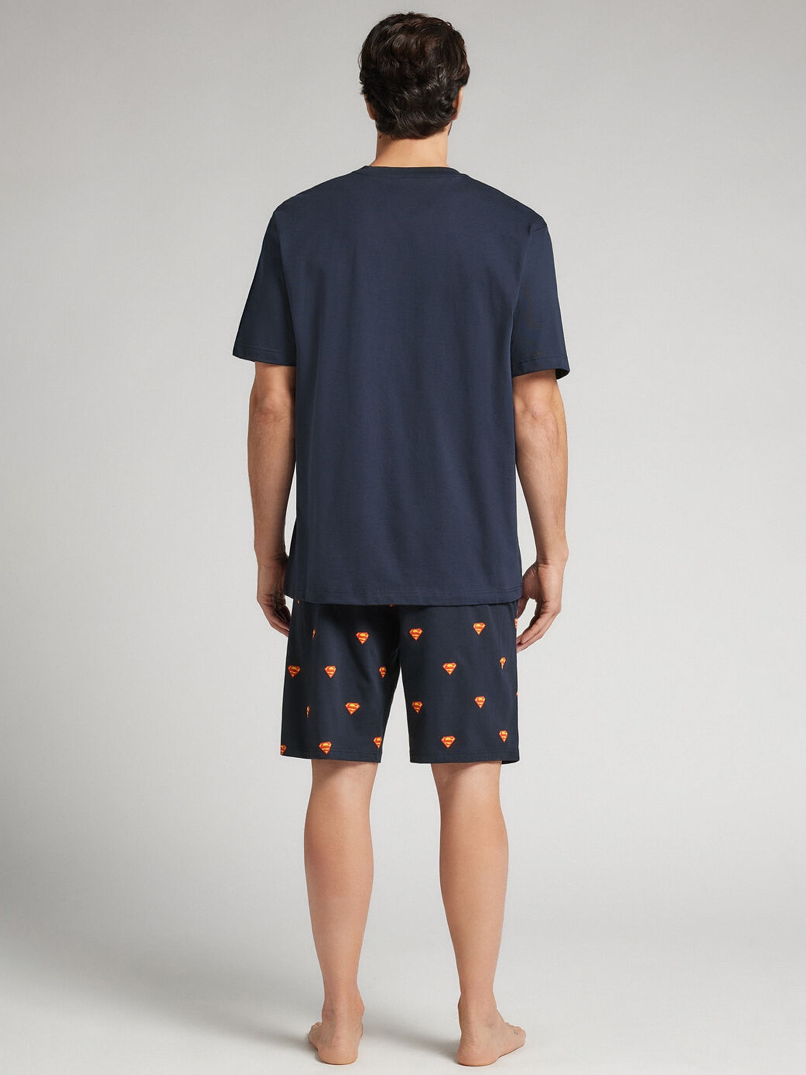 Pijama Curto Superman Em Algodão Azul Intimissimi