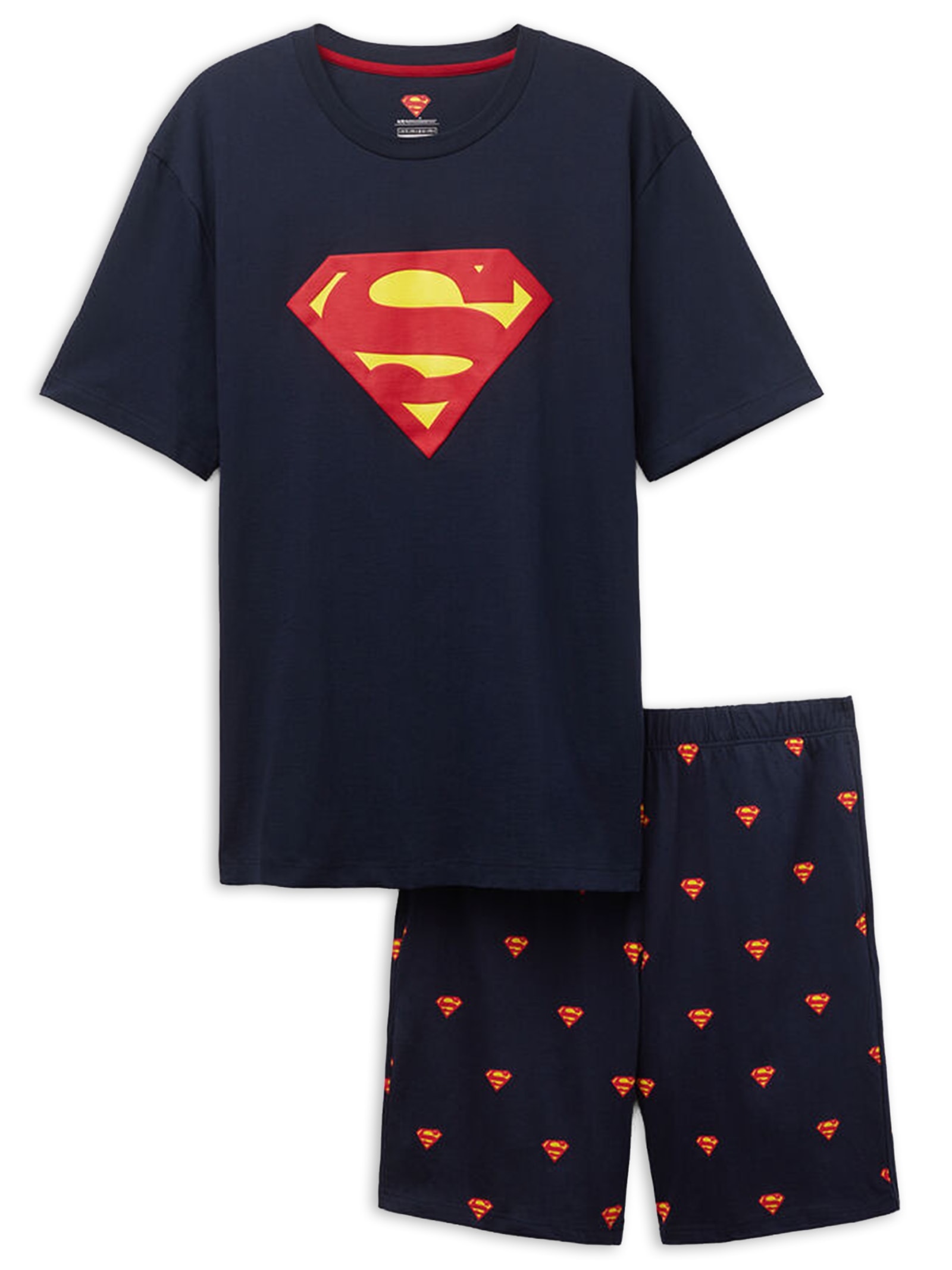 Pijama Curto Superman Em Algodão Azul Intimissimi