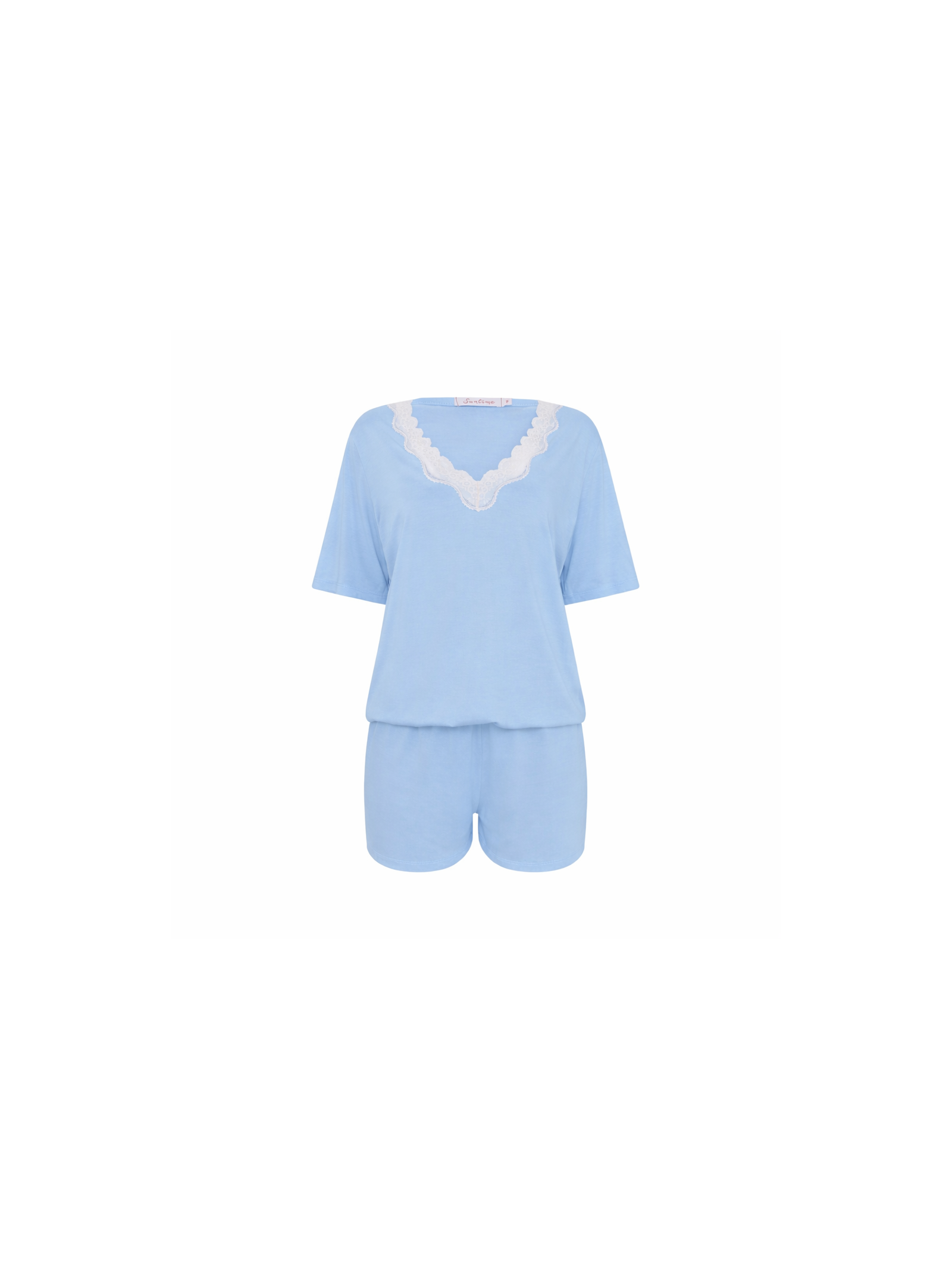 Pijama Curto Sweet Baby Blue Azul Suntime