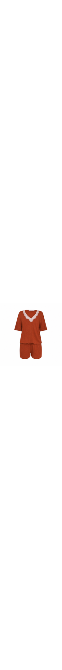 Pijama Curto Sweet Cinnamon - Marrom