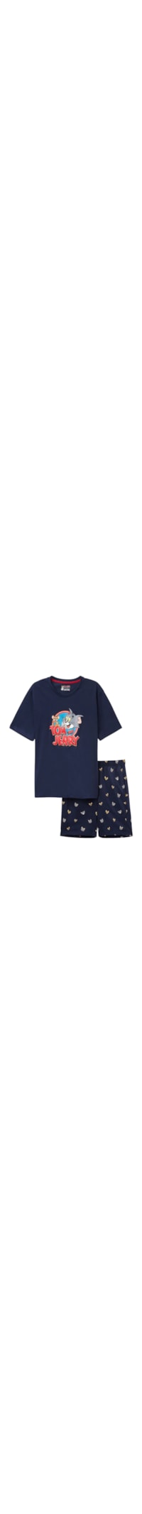 Pijama Curto Tom & Jerry - Azul