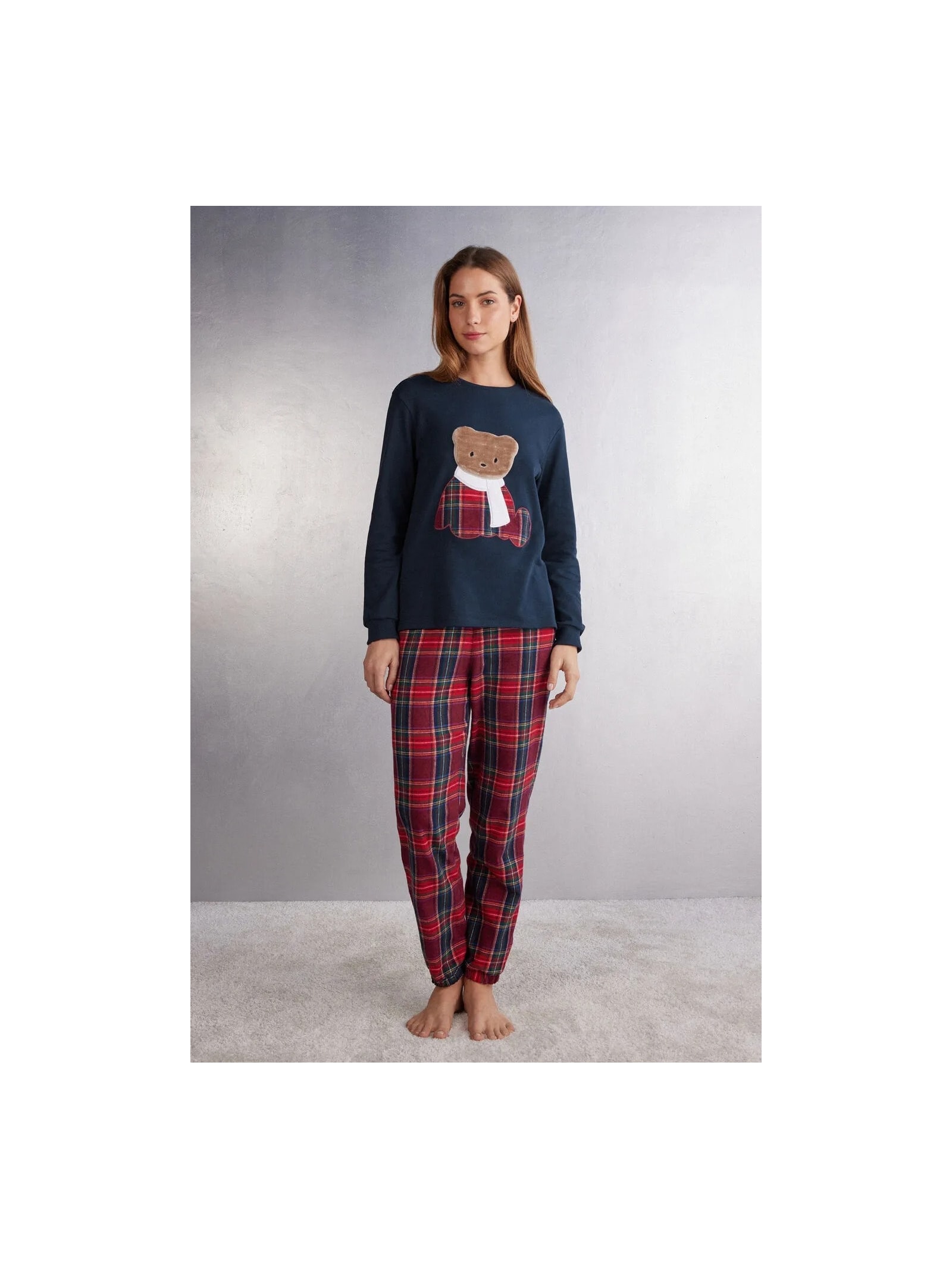 Pijama Em Algodão Chic Teddy Bear Azul Intimissimi