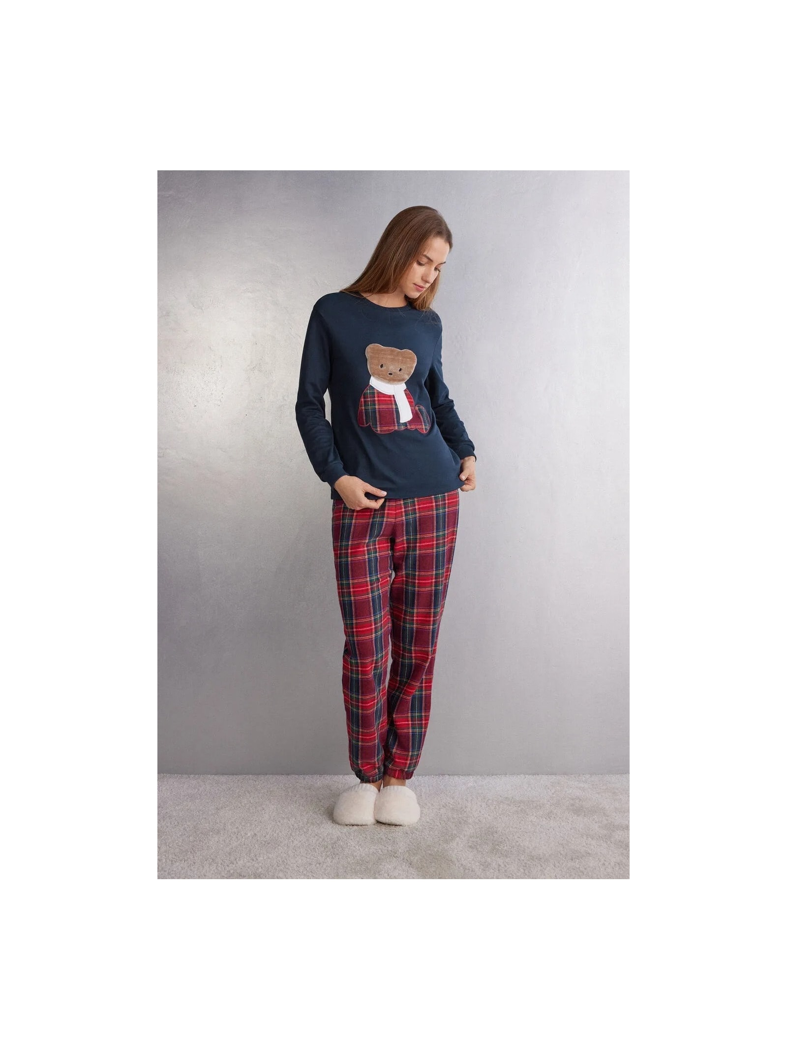 Pijama Em Algodão Chic Teddy Bear Azul Intimissimi