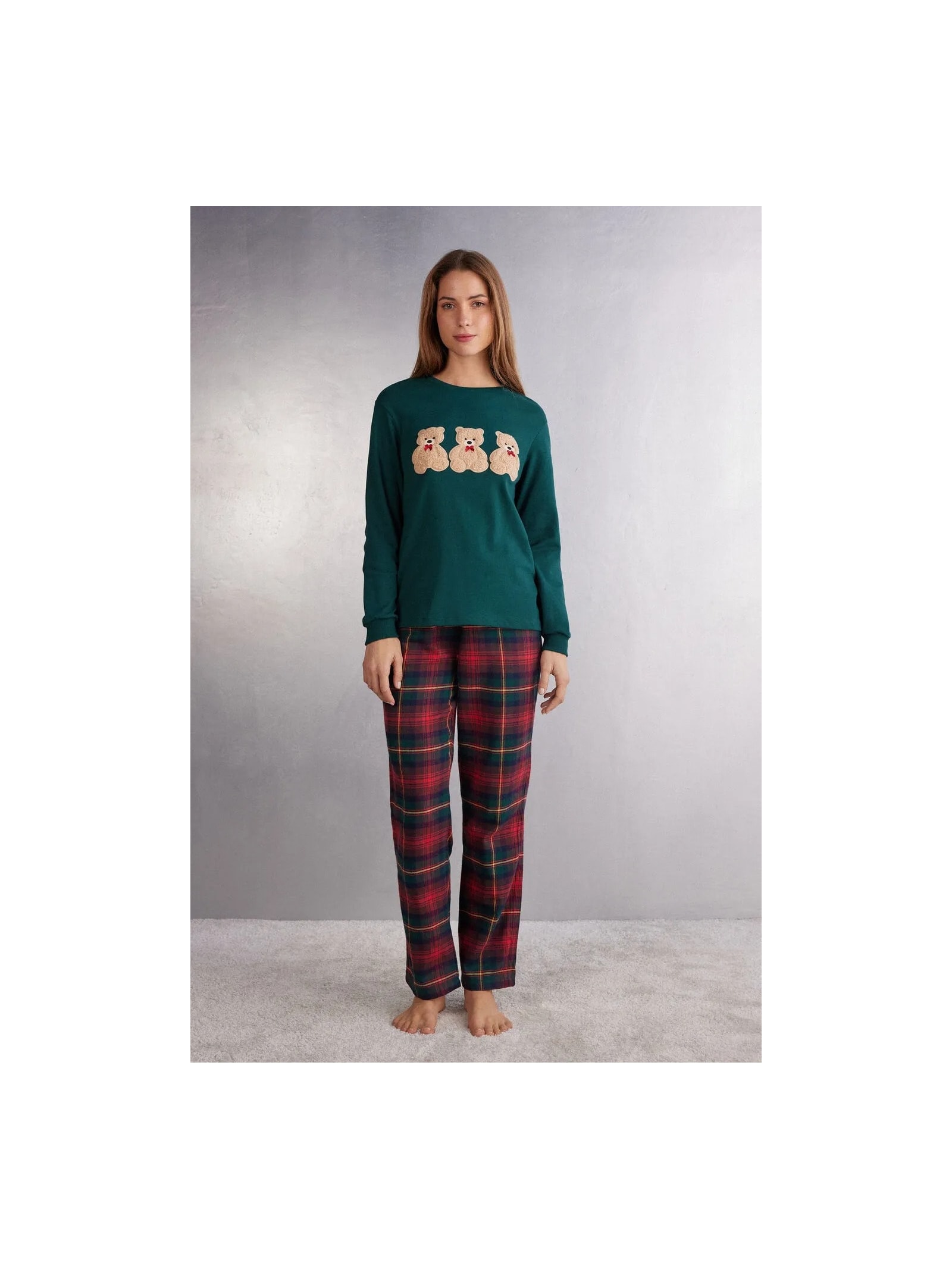 Pijama Em Algodão Três Ursinhos Verde Intimissimi