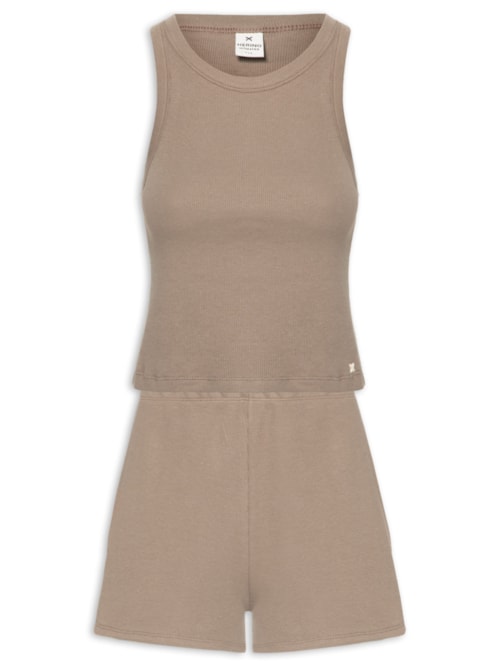 Pijama Feminino Canelado – Marrom