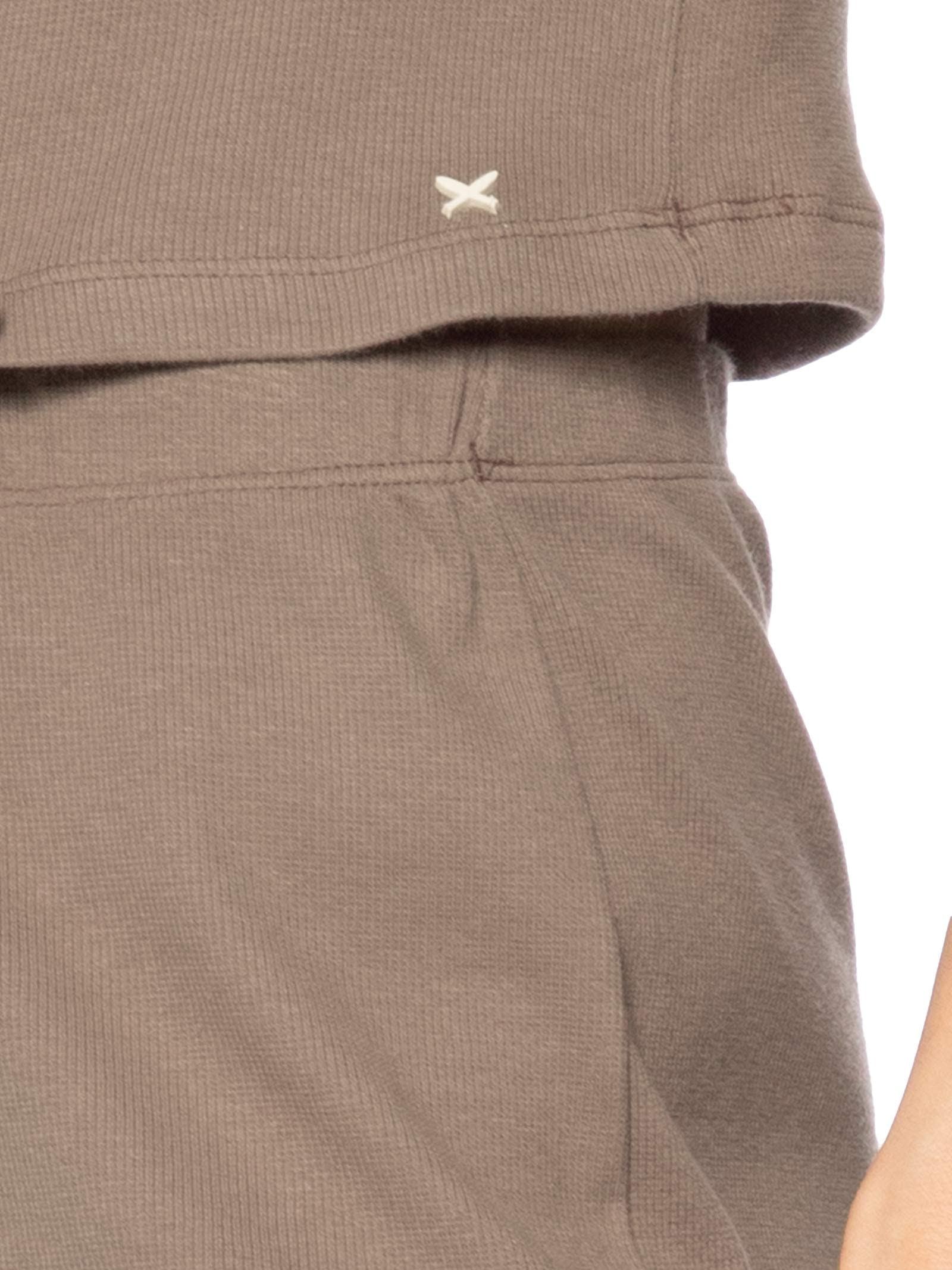 Pijama Feminino Canelado Marrom Hering Intimates