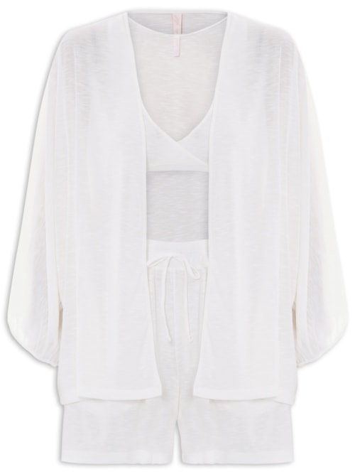 Pijama Feminino Conjunto Trio Freeze Almar - Branco