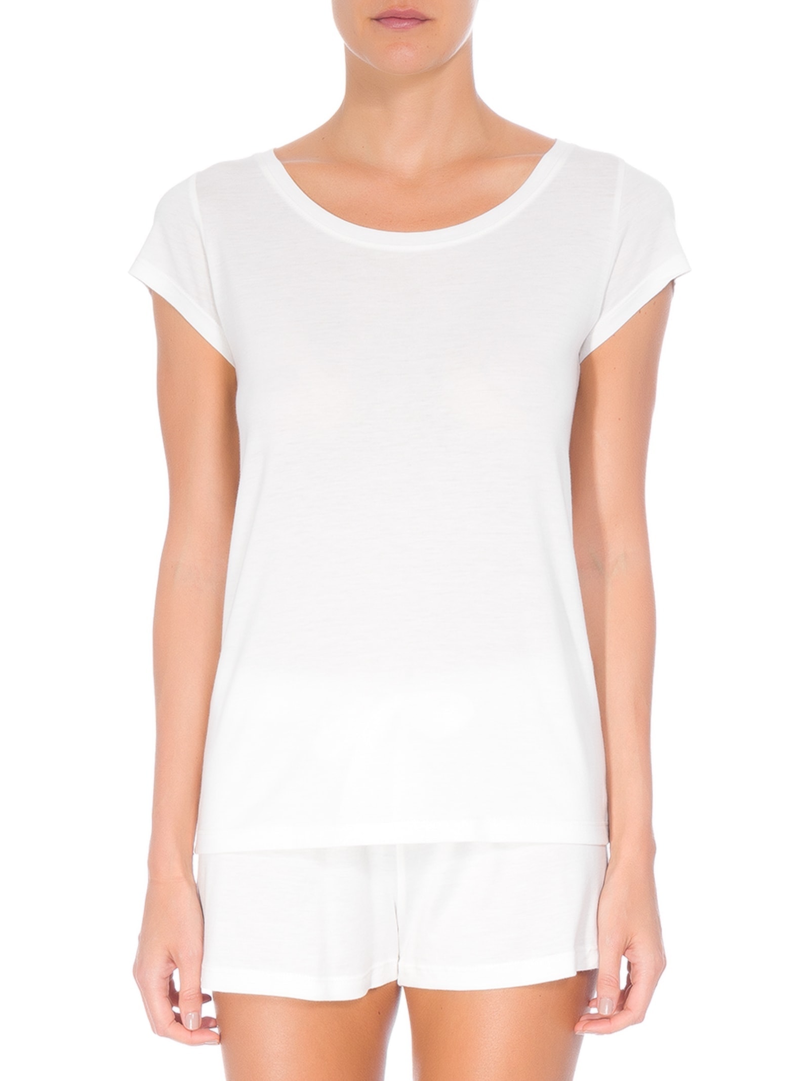 Pijama Feminino Curto Algodão Pima Off White '2Essential
