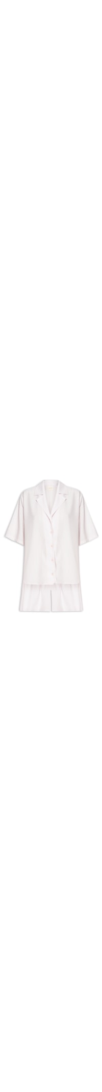 Pijama Feminino Curto Com Camisa - Rosa