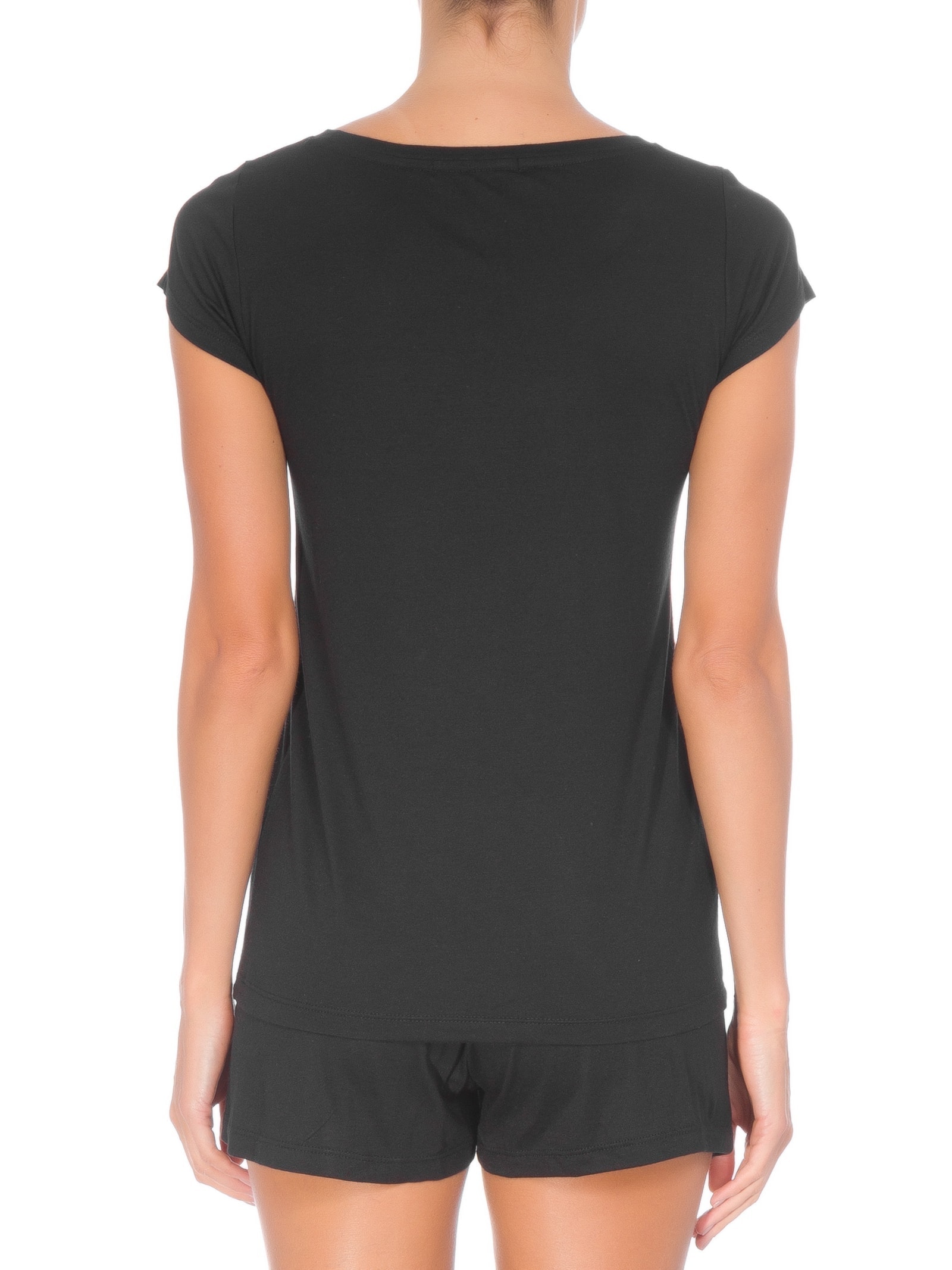 Pijama Feminino Curto De Algodão Pima Preto '2Essential