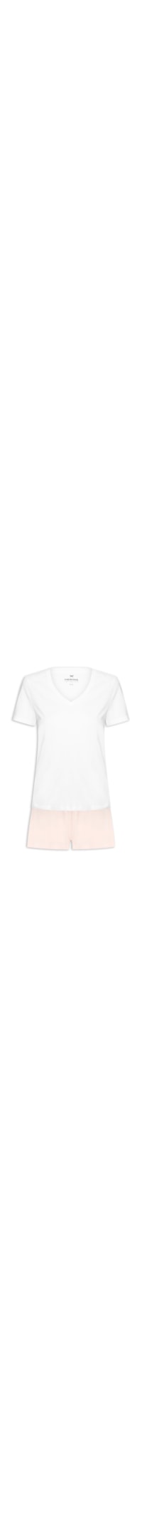 Pijama Feminino Curto Em Malha De Algodão - Off white