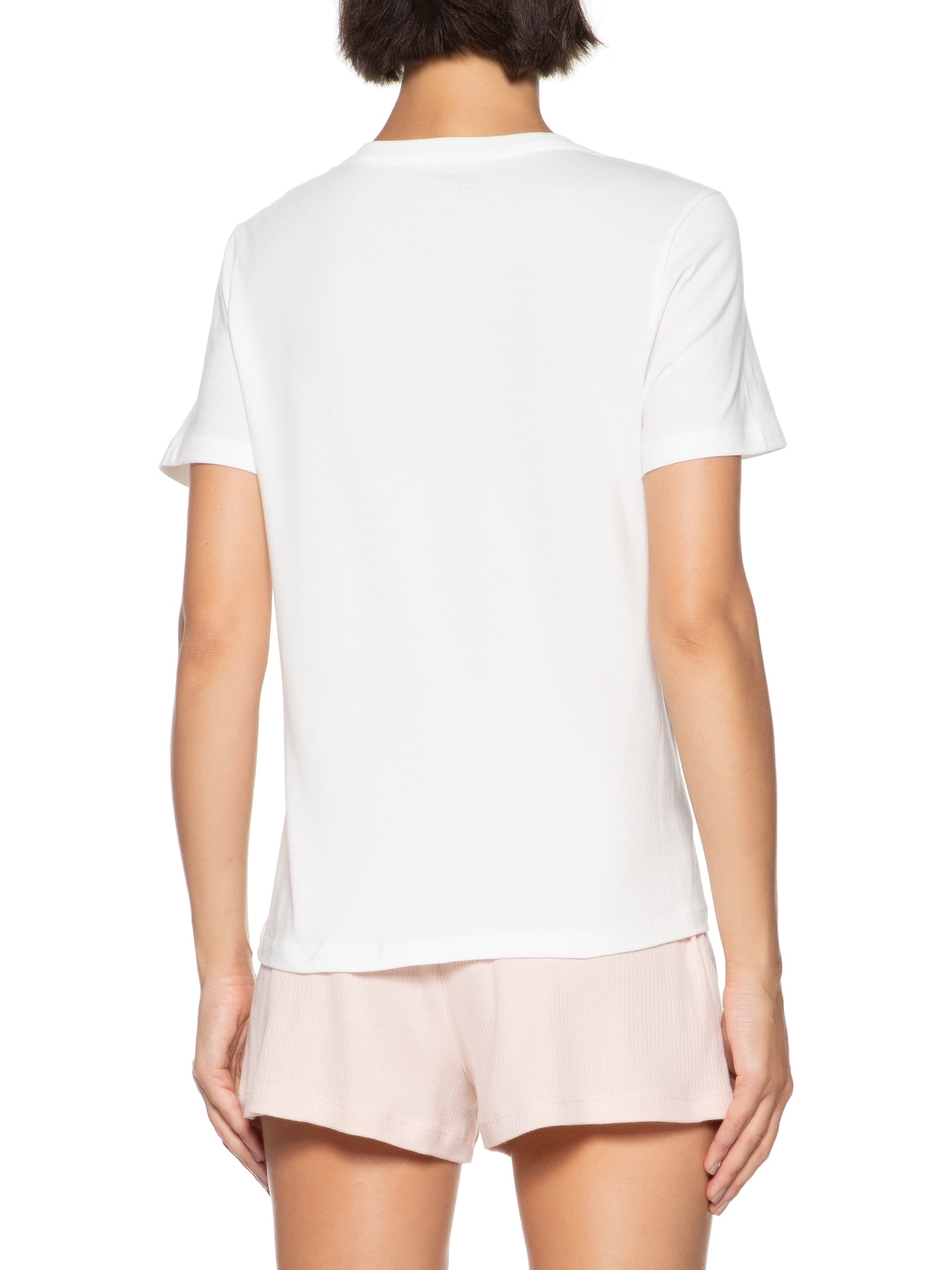 Pijama Feminino Curto Em Malha De Algodão Off white Hering Intimates