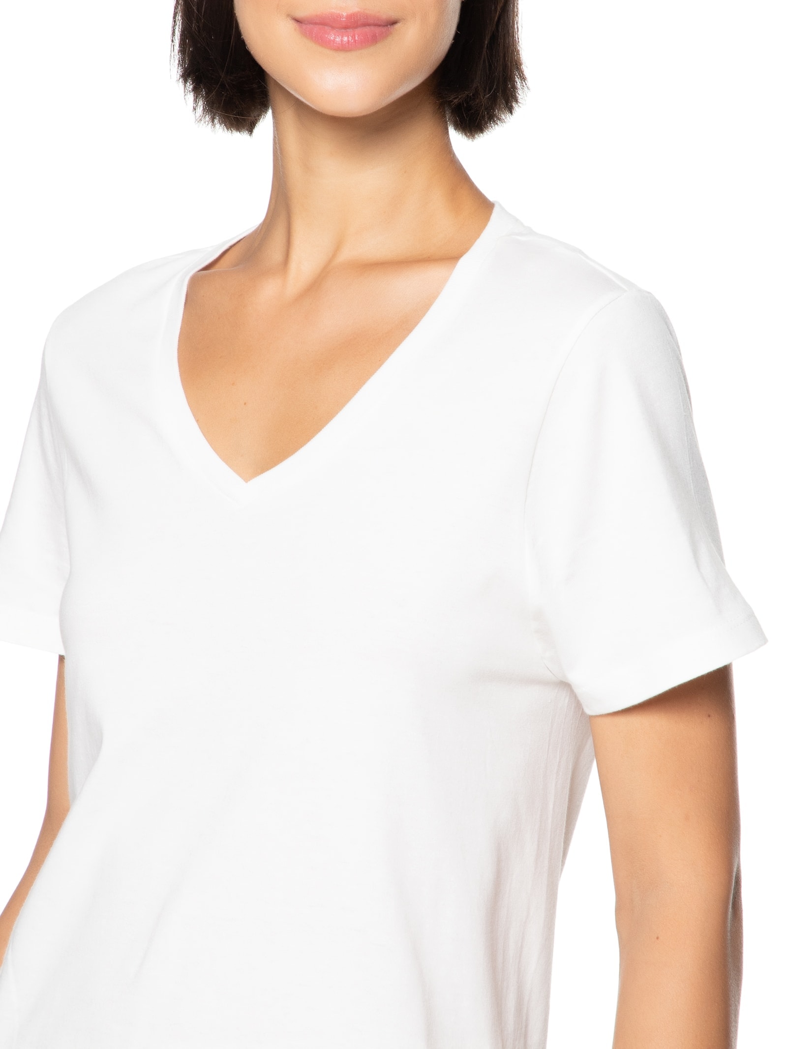 Pijama Feminino Curto Em Malha De Algodão Off white Hering Intimates