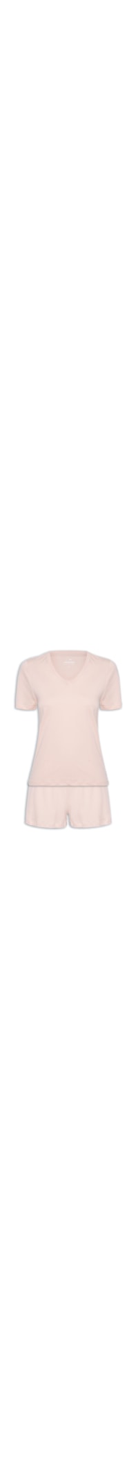 Pijama Feminino Curto Em Malha De Algodão - Rosa