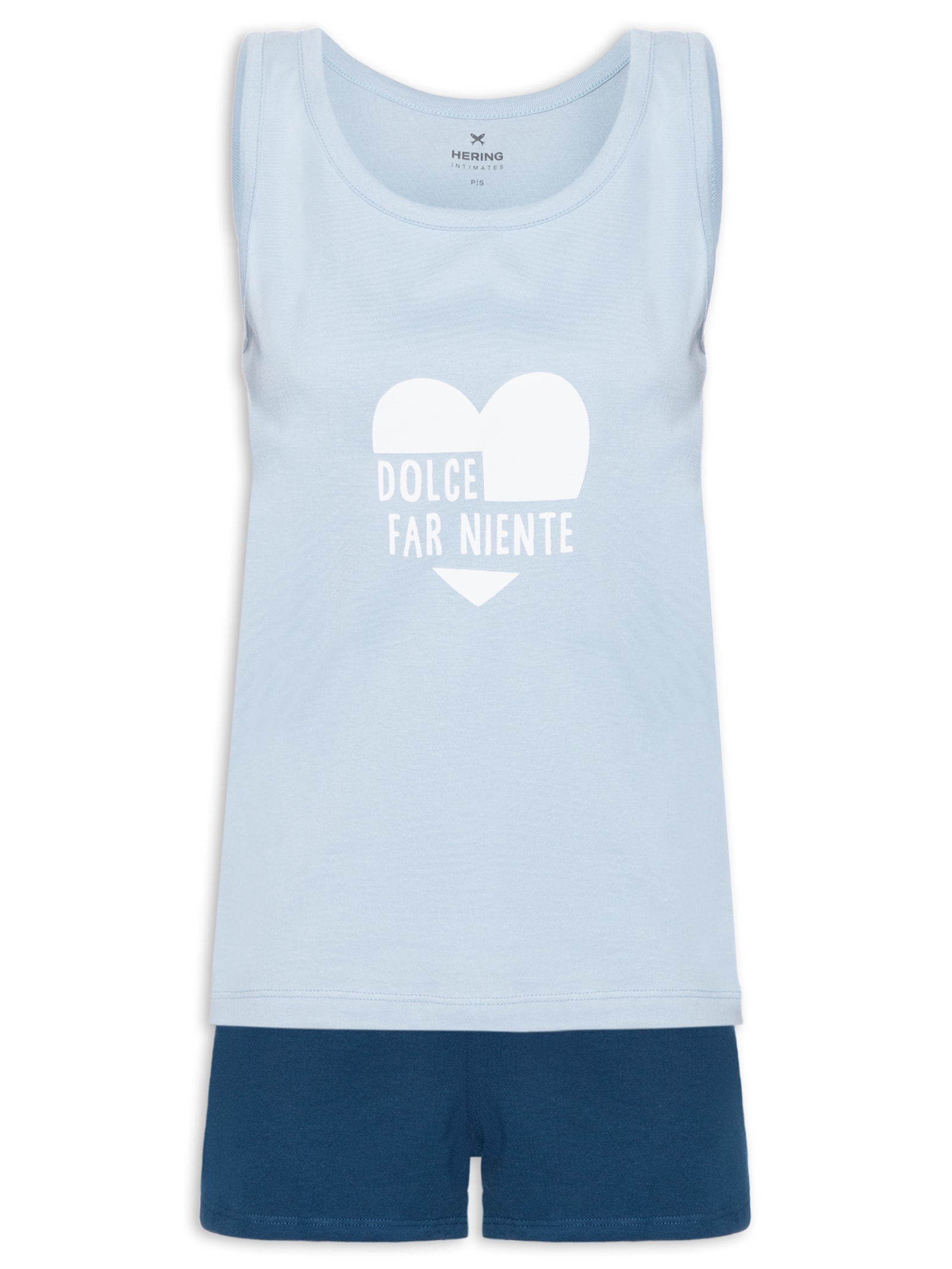 Pijama Feminino Curto Estampado Azul Hering Intimates