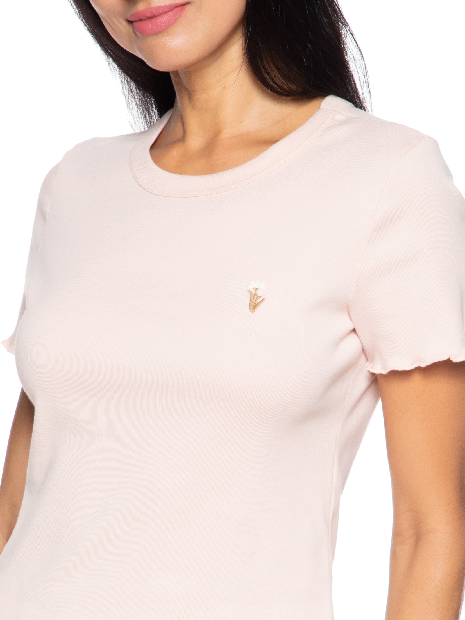 Pijama Feminino Curto Estampado Com Frufru Rosa Hering Intimates