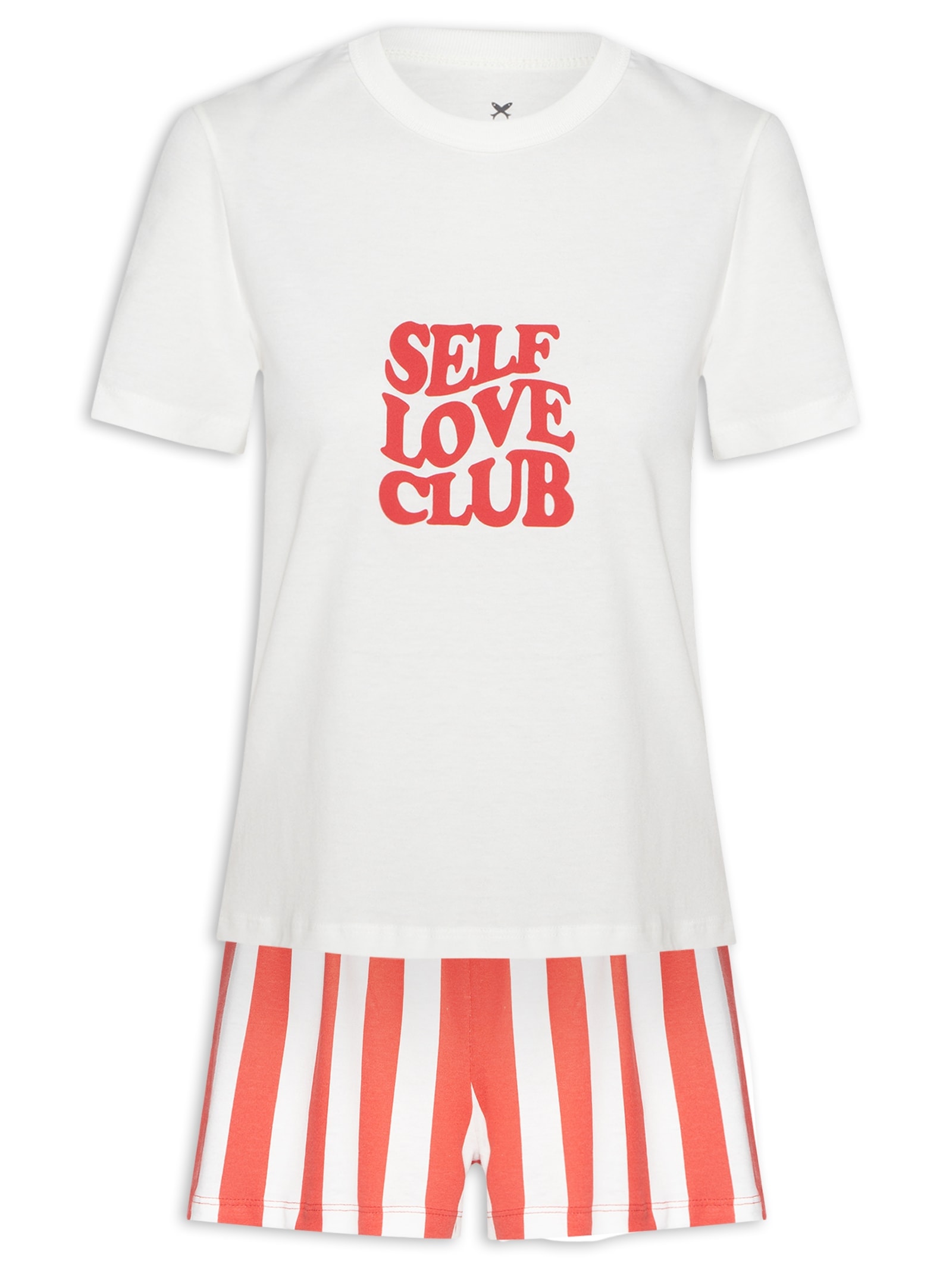 Pijama Feminino Curto Estampado Off White Hering Intimates