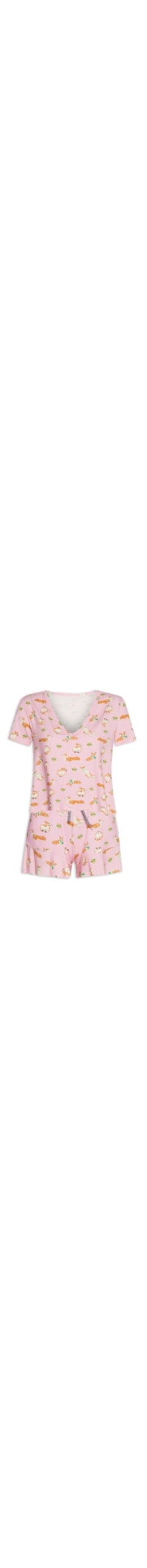 Pijama Feminino Curto Malha Elizabeth - Rosa