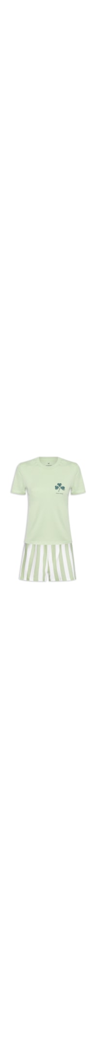 Pijama Feminino Curto + Saquinho - Verde