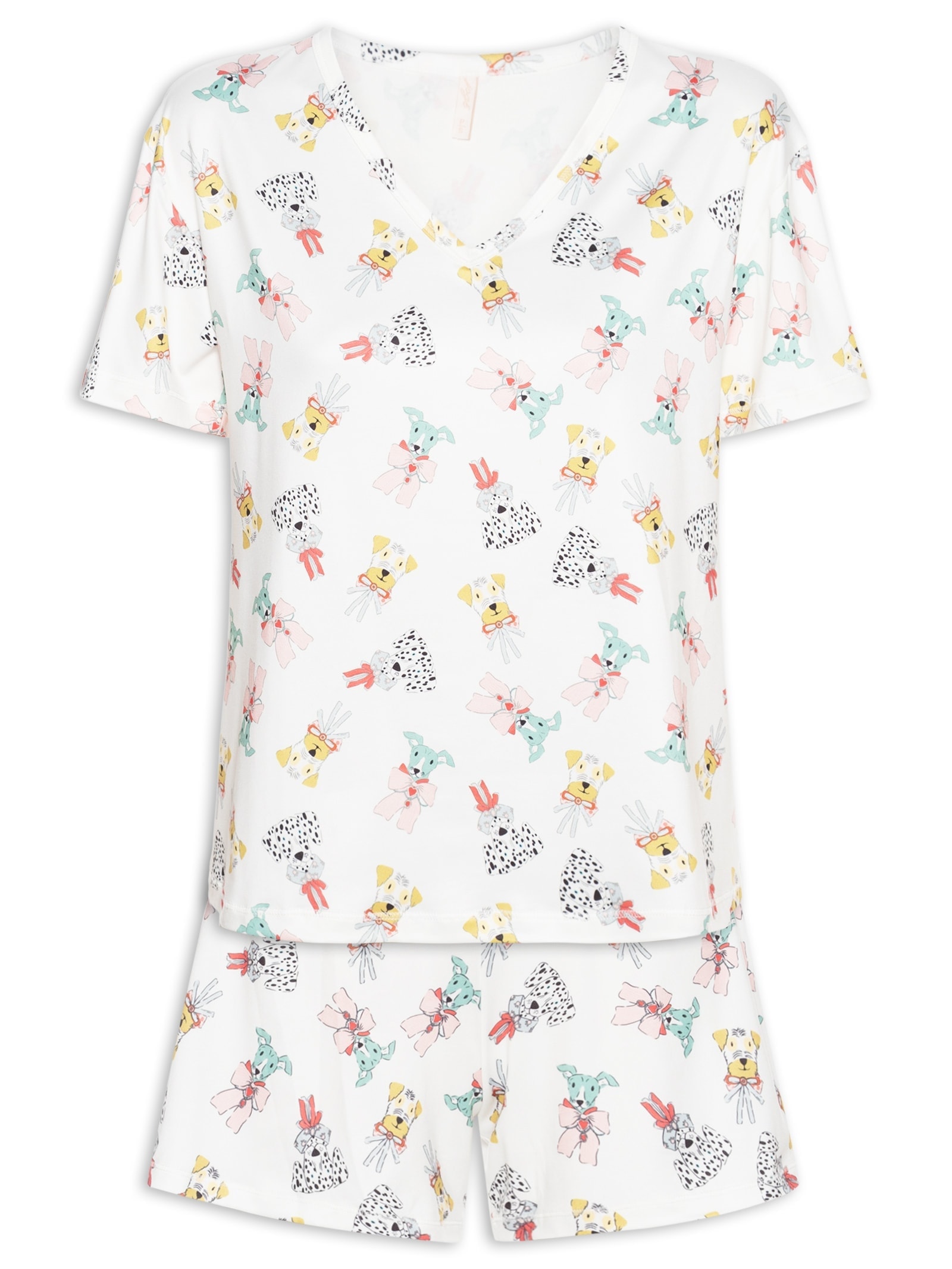 Pijama Feminino Curto Suede Badaró Branco Jogê