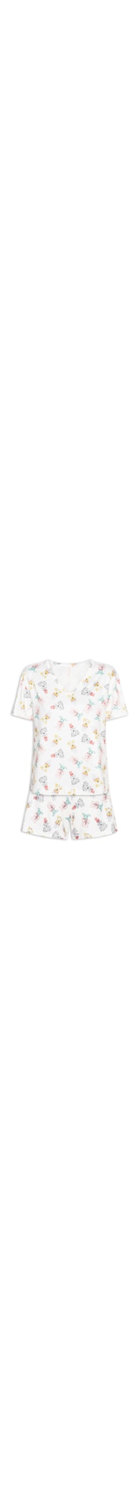 Pijama Feminino Curto Suede Badaró - Branco