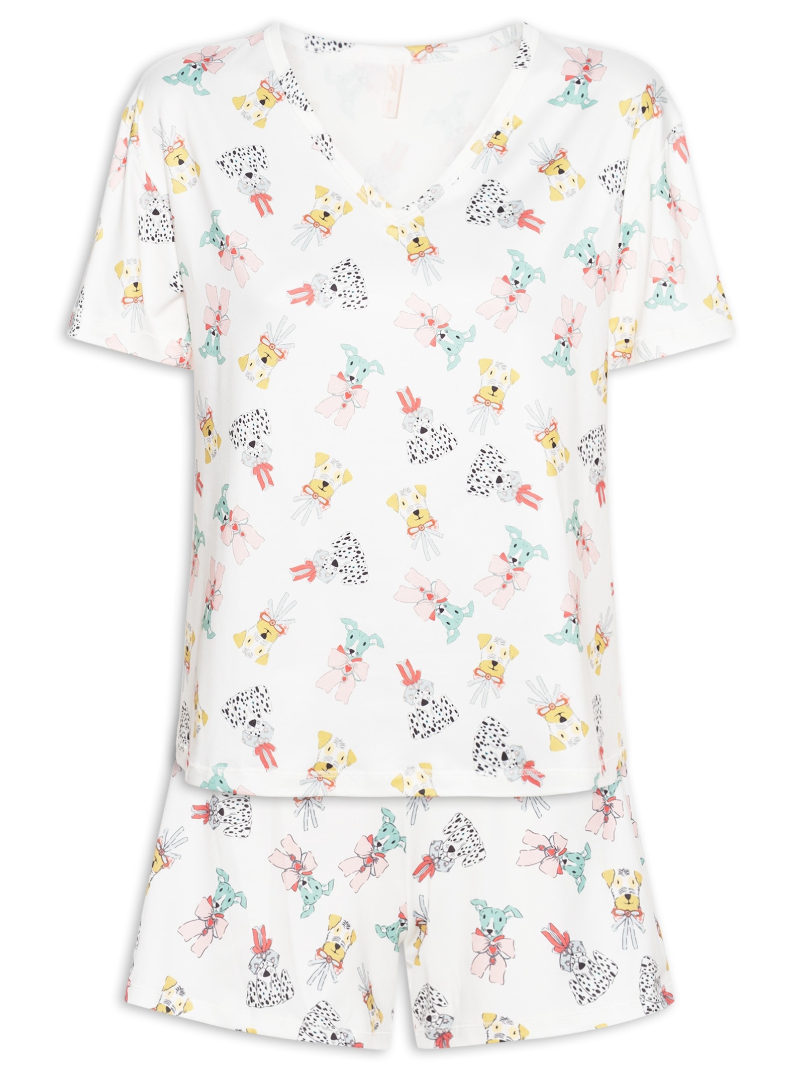 Pijama Feminino Curto Suede Badaró Branco Jogê