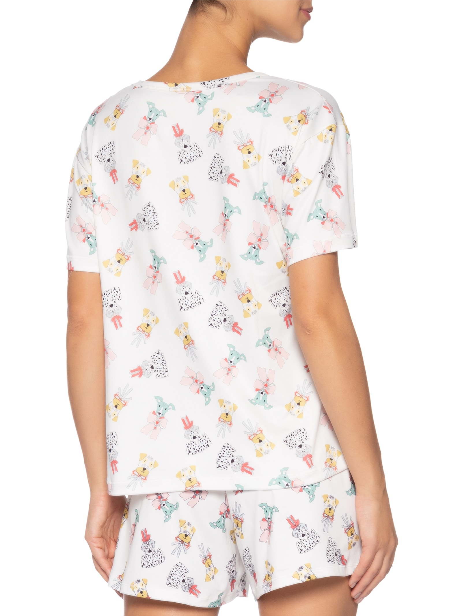 Pijama Feminino Curto Suede Badaró Branco Jogê