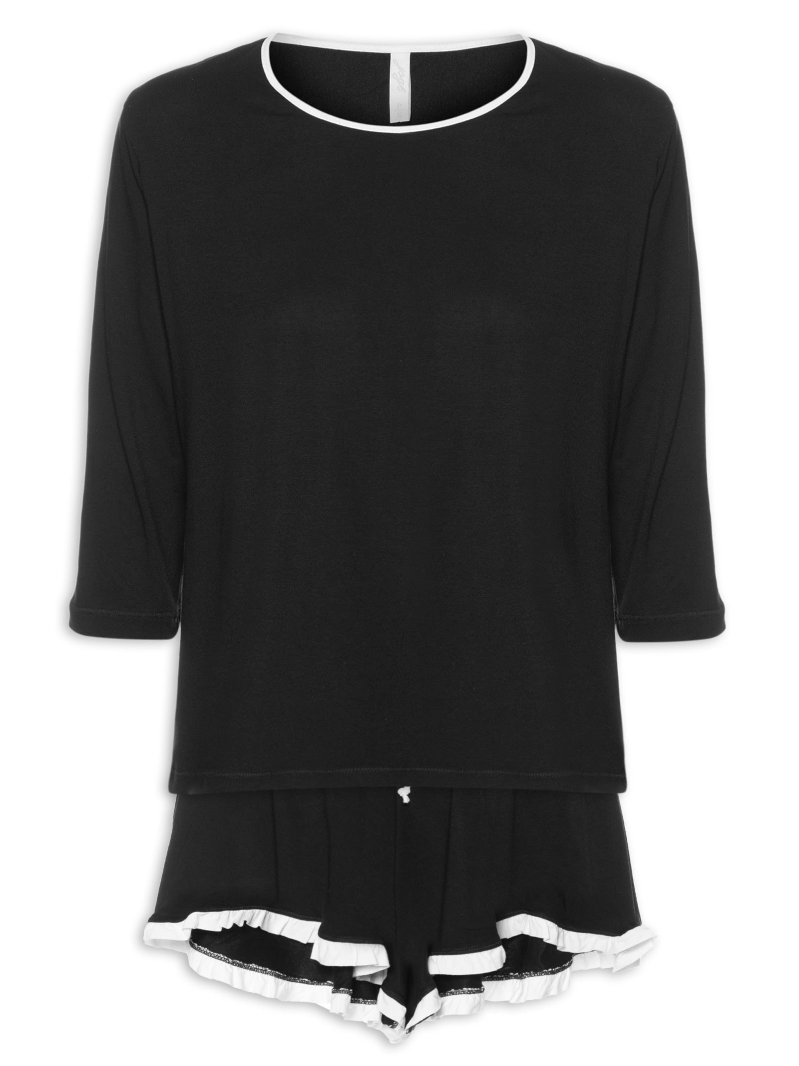 Pijama Feminino Curto Viscose Horizonte Preto Jogê