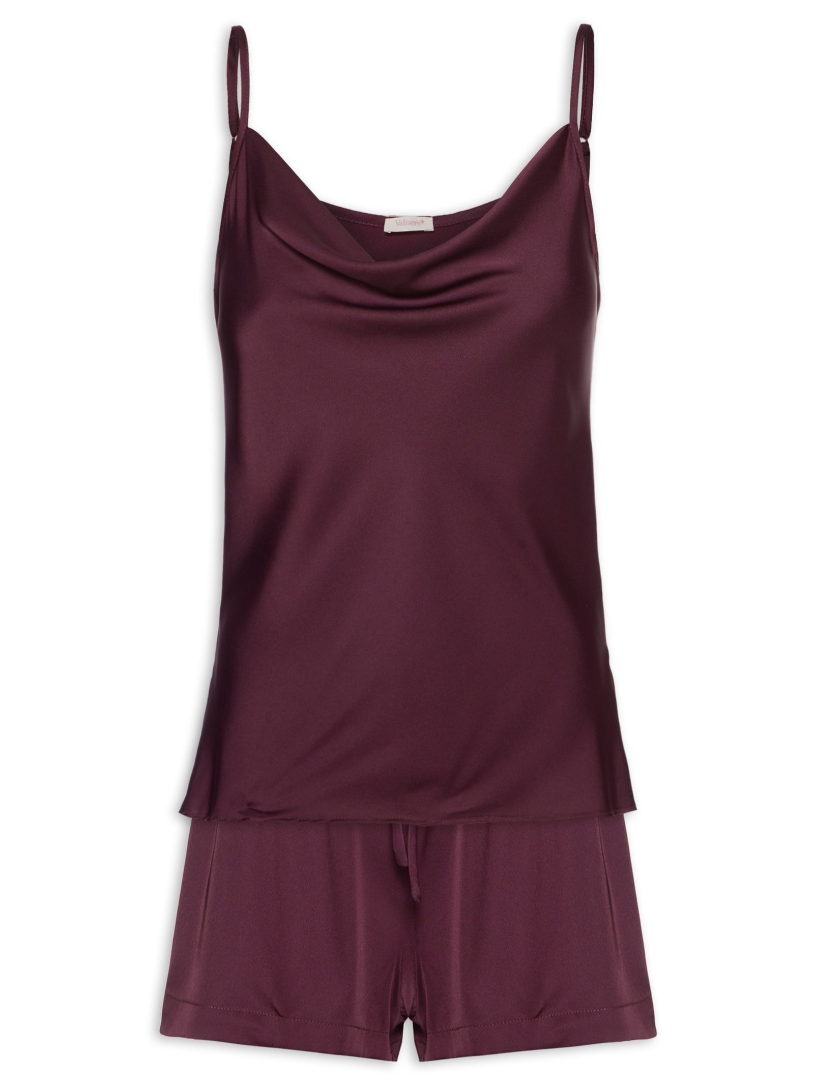 Pijama Feminino Doll Alcinha Essence Vinho Valisere