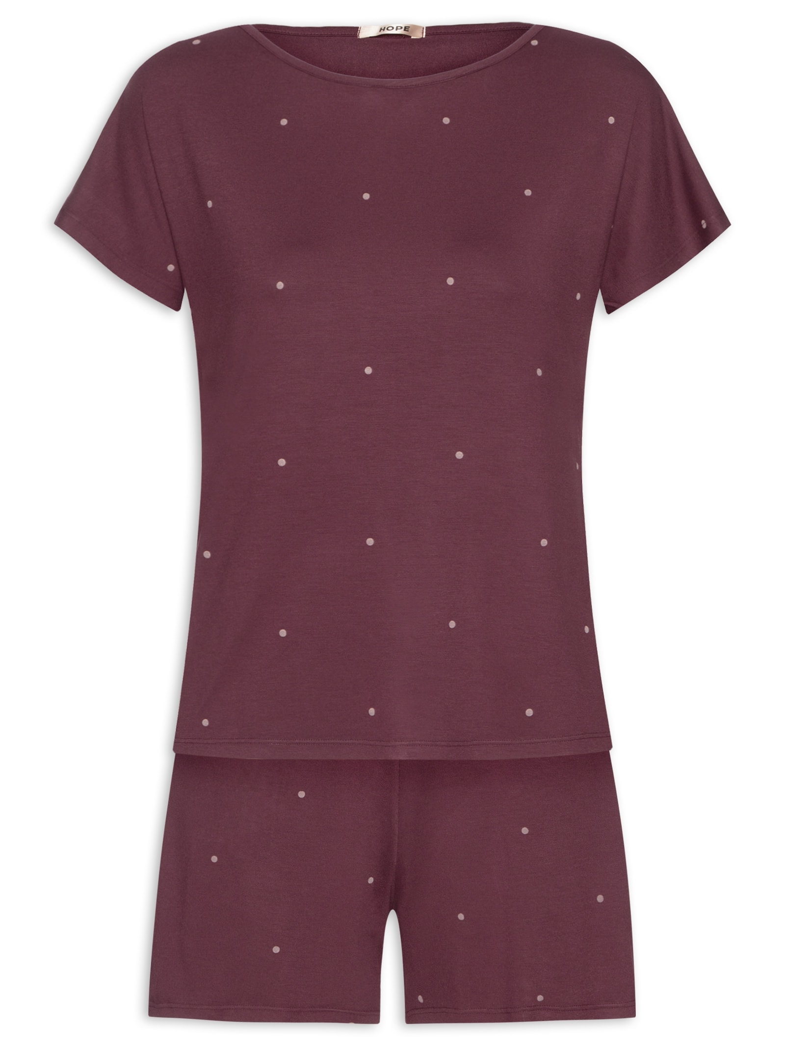 Pijama Feminino Doll em Viscose Dreams Vinho Hope
