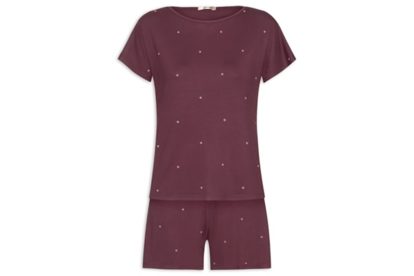 Pijama Feminino Doll em Viscose Dreams - Vinho