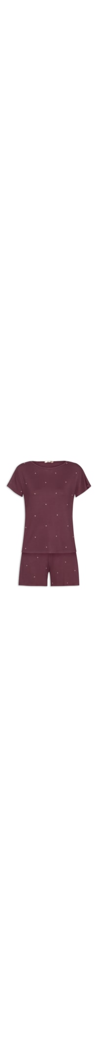 Pijama Feminino Doll em Viscose Dreams - Vinho