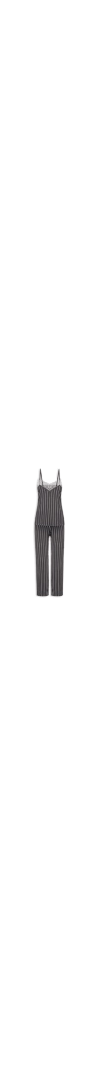 Pijama Feminino Longo Alças Finas Em Viscose Estampada E Renda Love Stories - Azul