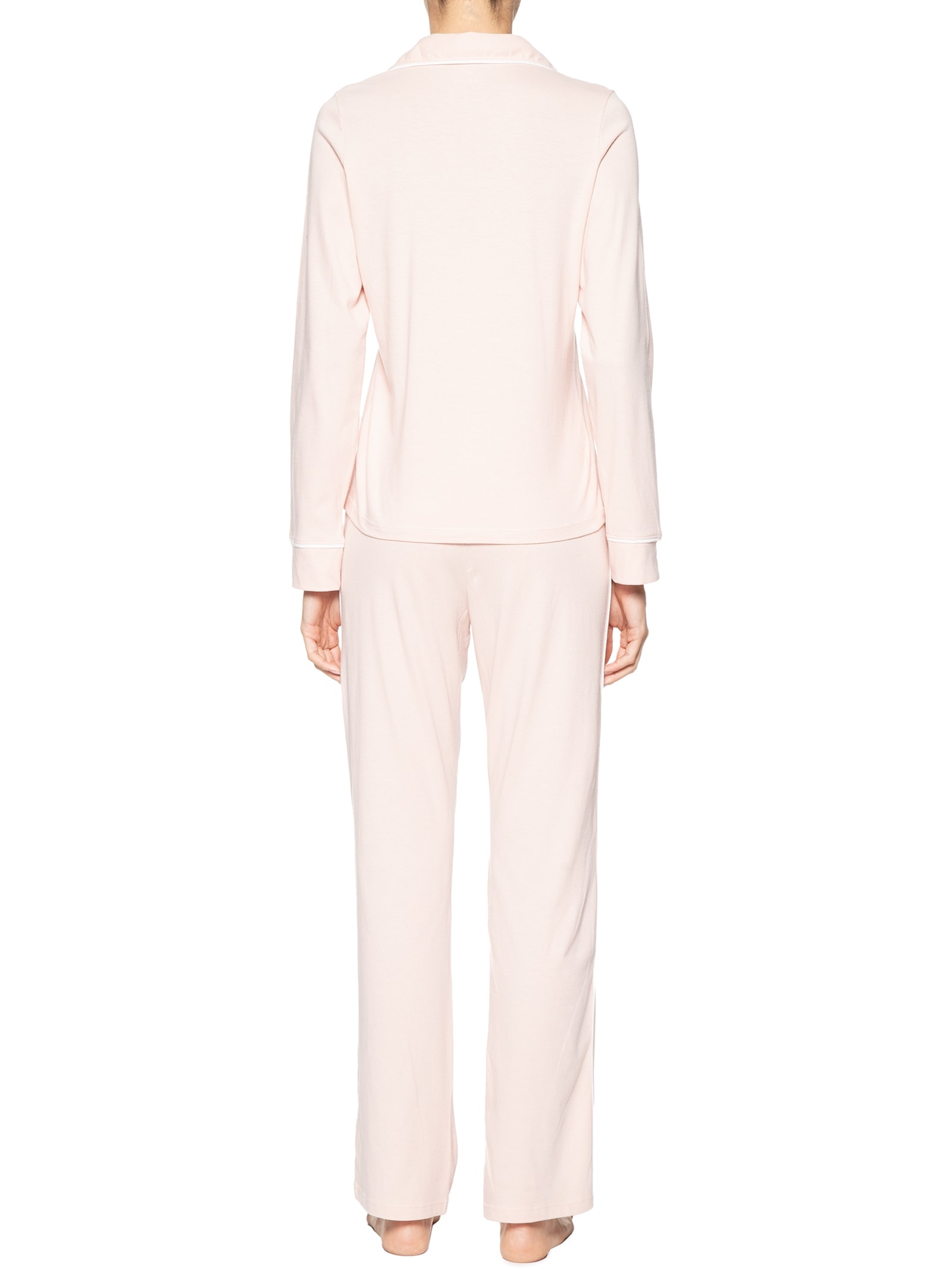 Pijama Feminino Longo Com Botões Rosa Hering Intimates